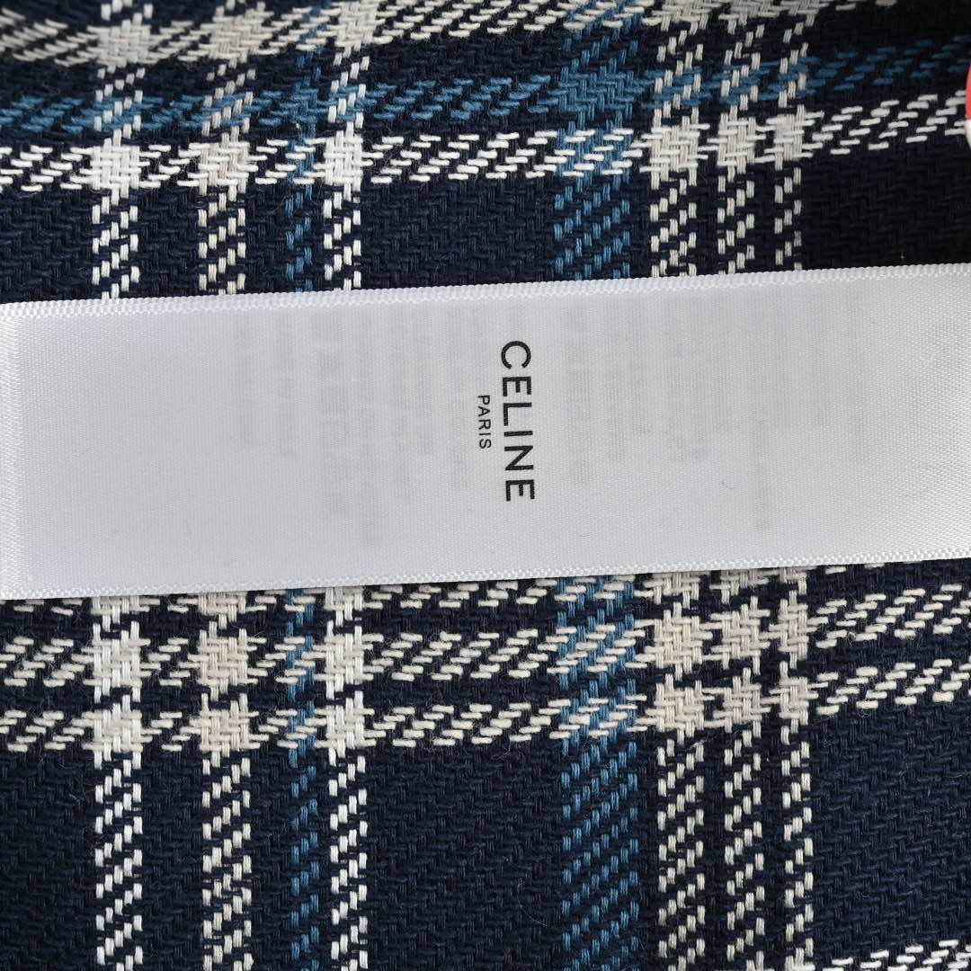 Celine/赛琳 凯旋门蓝格衬衫外套