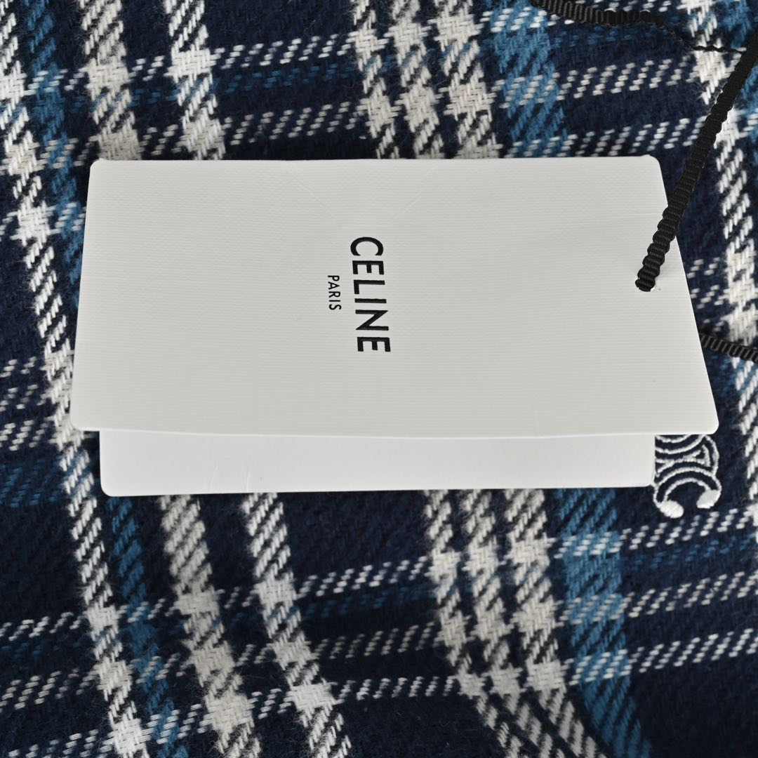 Celine/赛琳 凯旋门蓝格衬衫外套