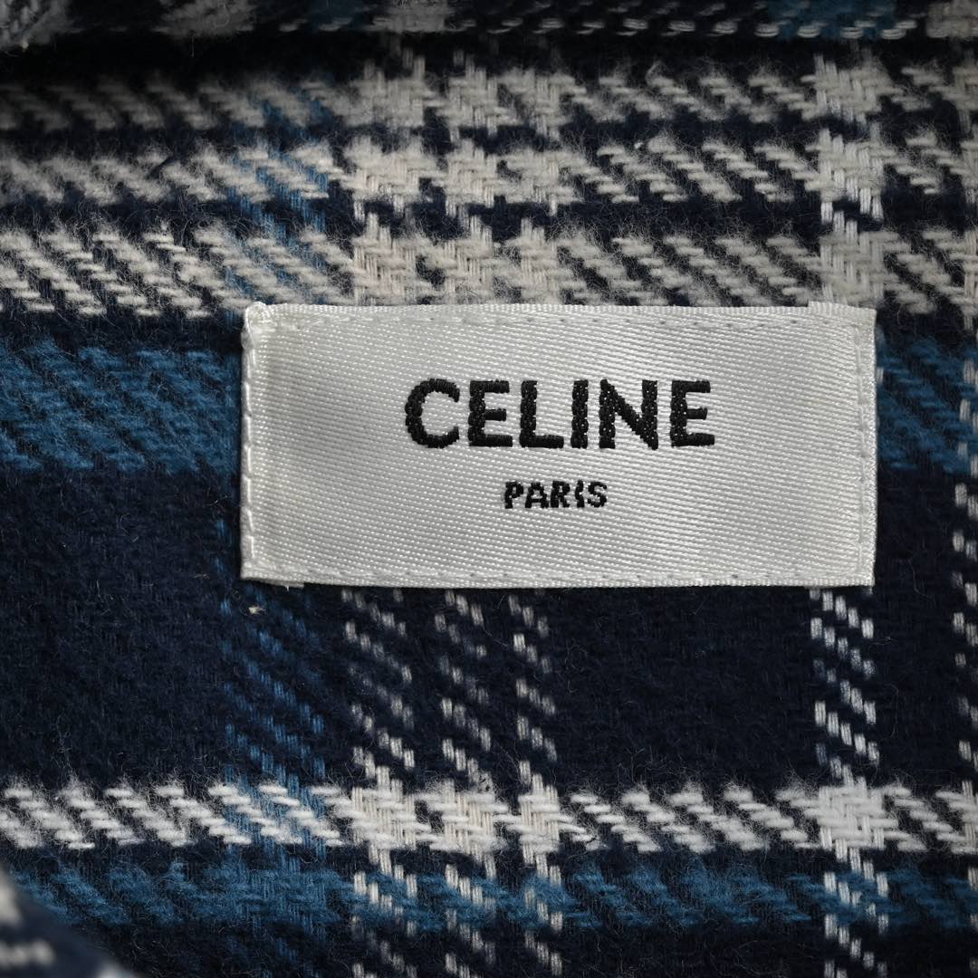 Celine/赛琳 凯旋门蓝格衬衫外套