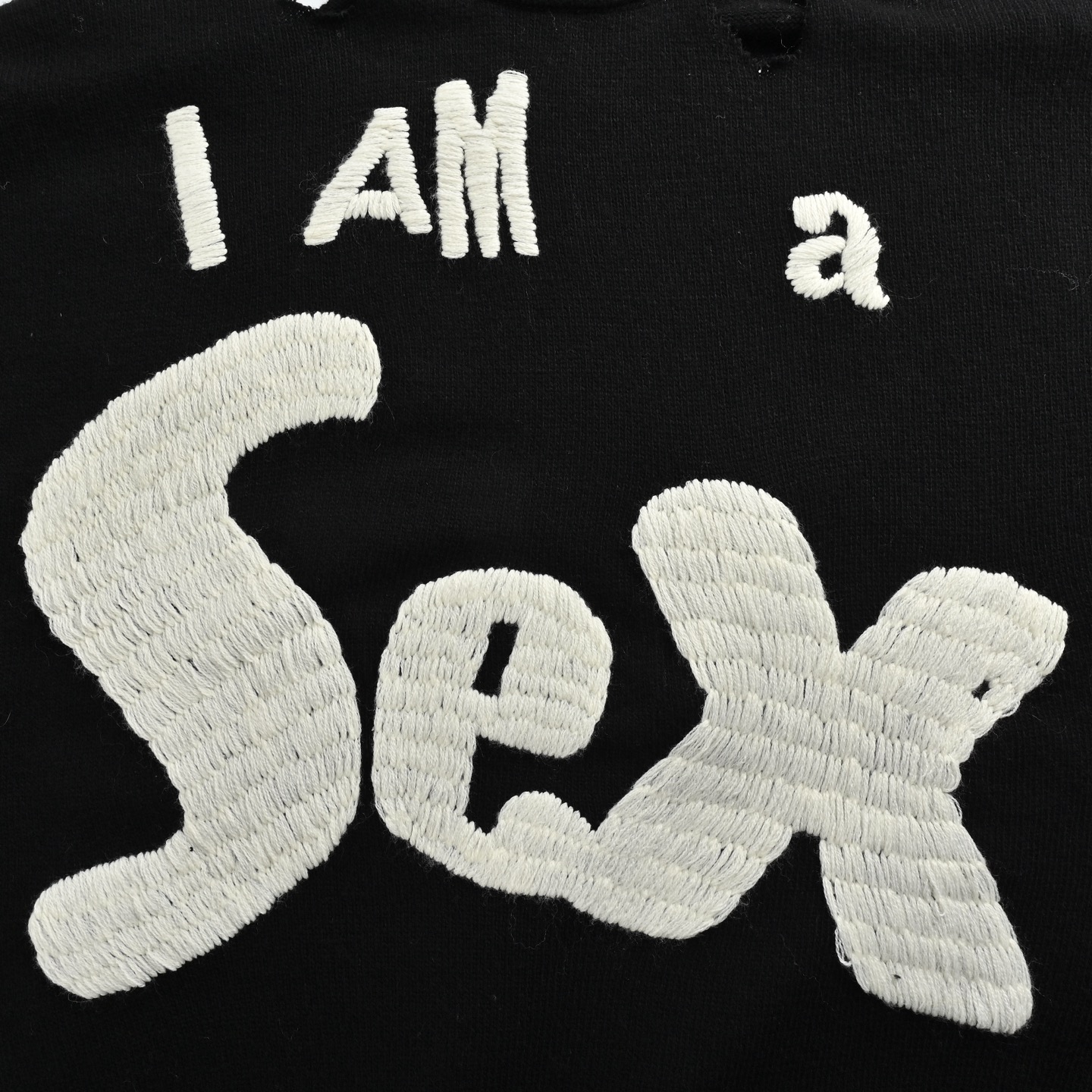 SAINT MICHAEL 24FW SEX字母手绣圆领毛衣