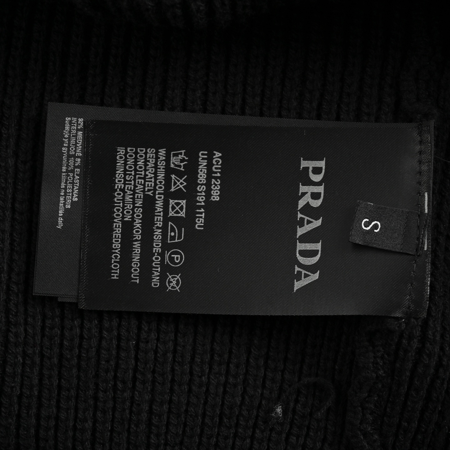 Prada/普拉达 24Fw 口袋三角标拼接毛衣 黑色