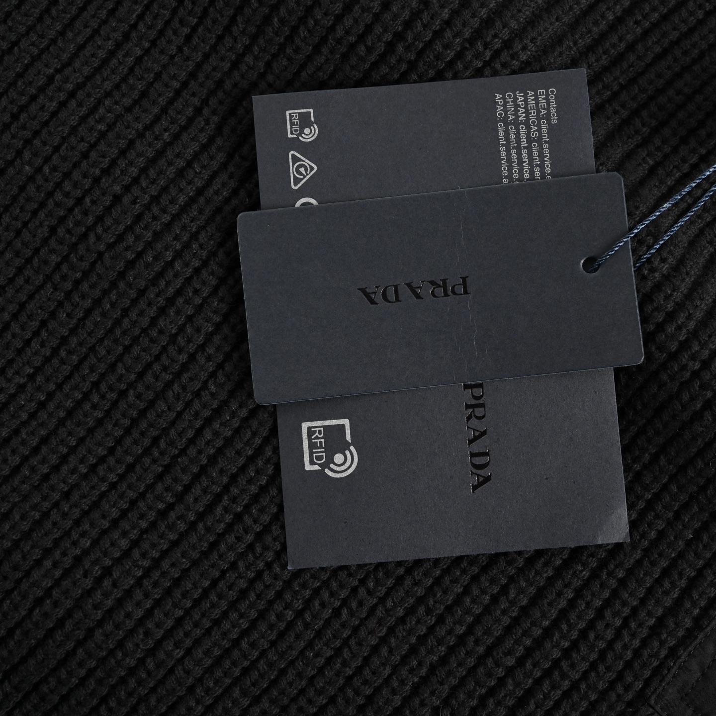 Prada/普拉达 24Fw 口袋三角标拼接毛衣 黑色