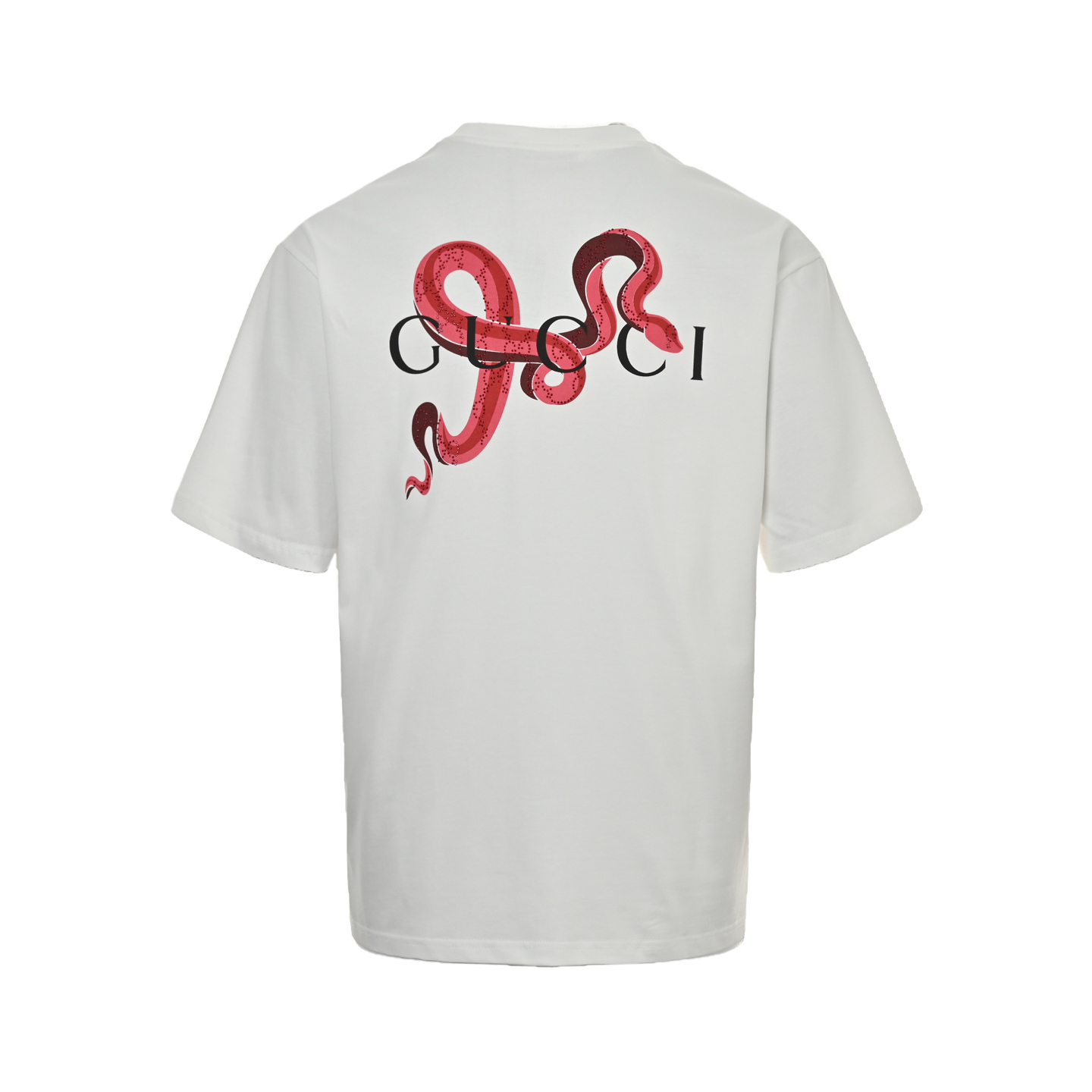 Gucci/古驰 25ss 蛇年限定后背烫钻印花短袖 米白色