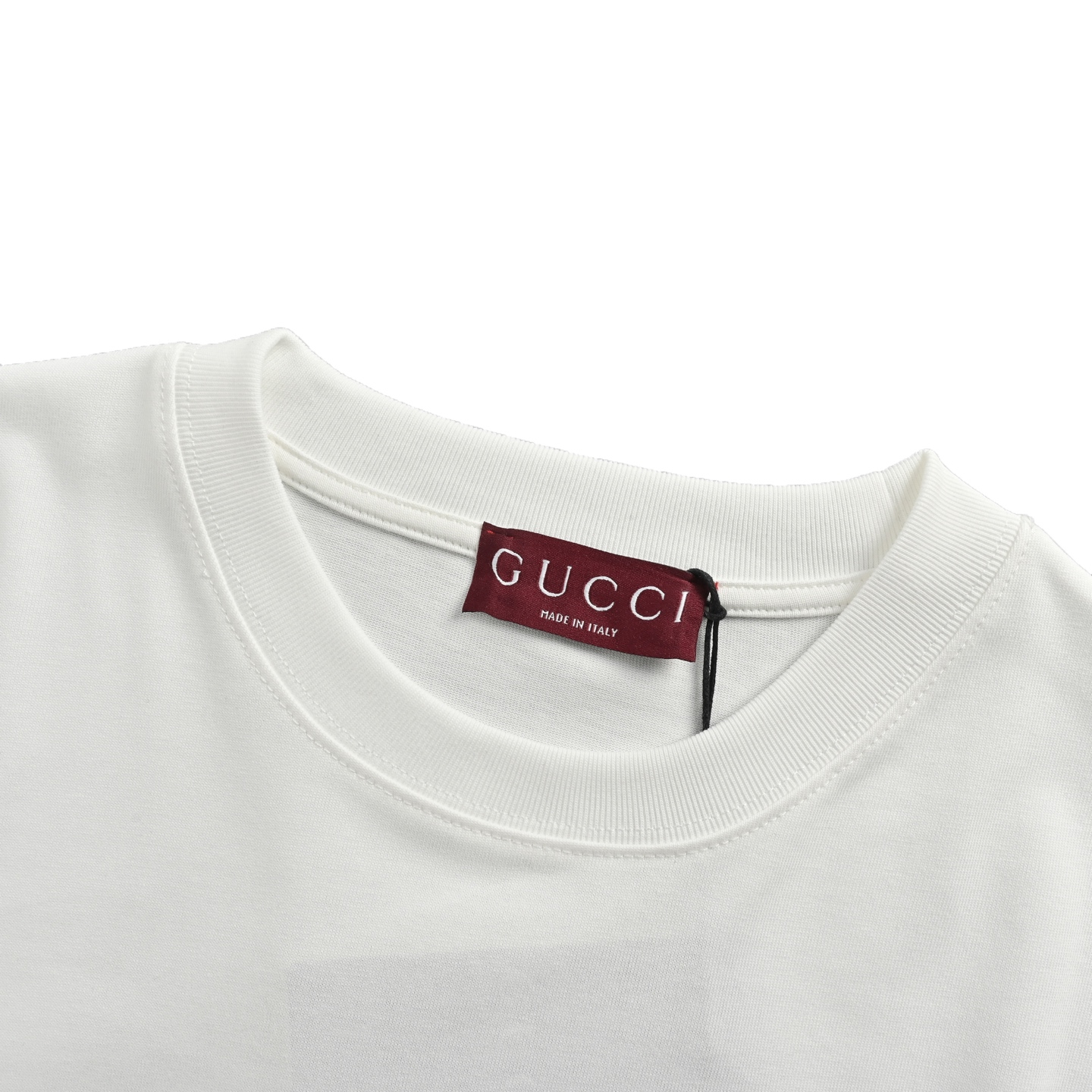 Gucci/古驰 25ss 蛇年限定后背烫钻印花短袖 米白色