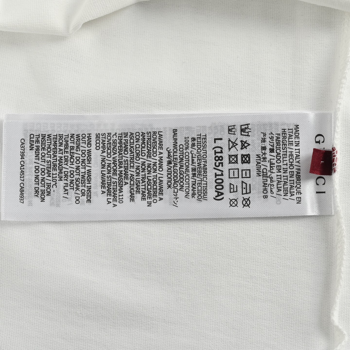 Gucci/古驰 25ss 蛇年限定后背烫钻印花短袖 米白色