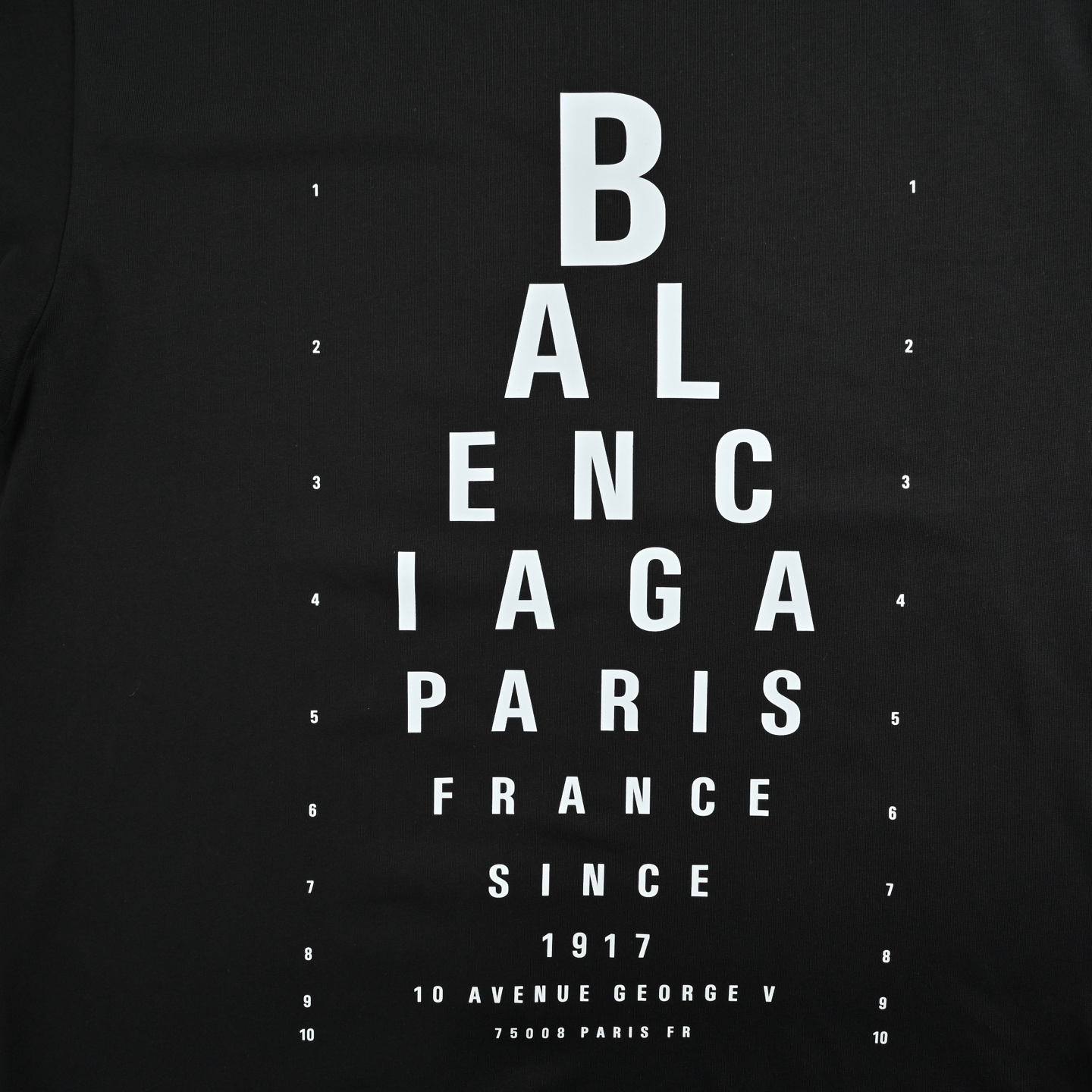 Balenciaga/巴黎世家 25ss 视力表刀割破洞短袖