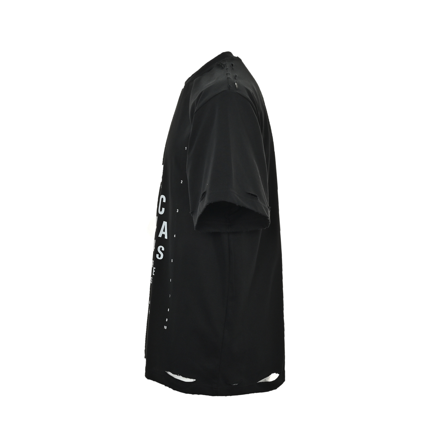 Balenciaga/巴黎世家 25ss 视力表刀割破洞短袖