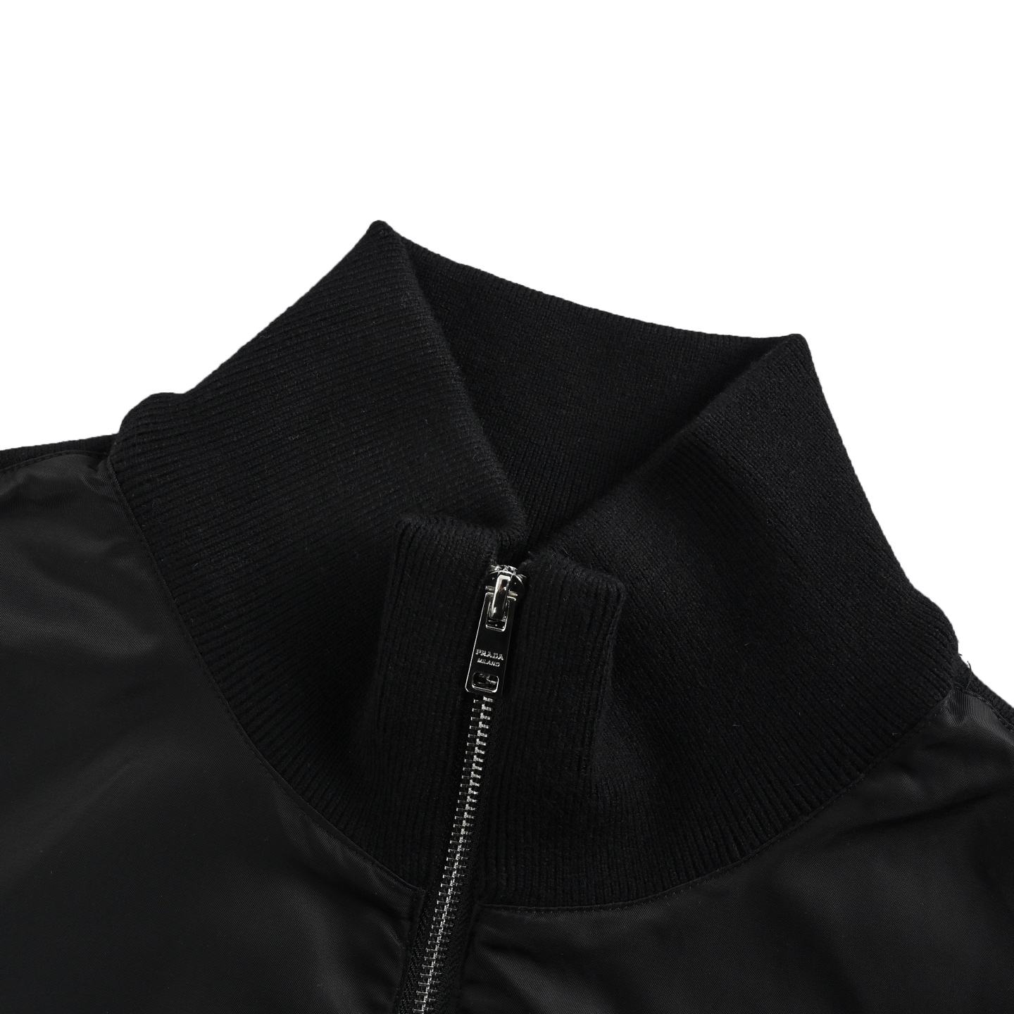 Prada/普拉达 24Fw 倒三角logo尼龙拼接羊毛夹克外套