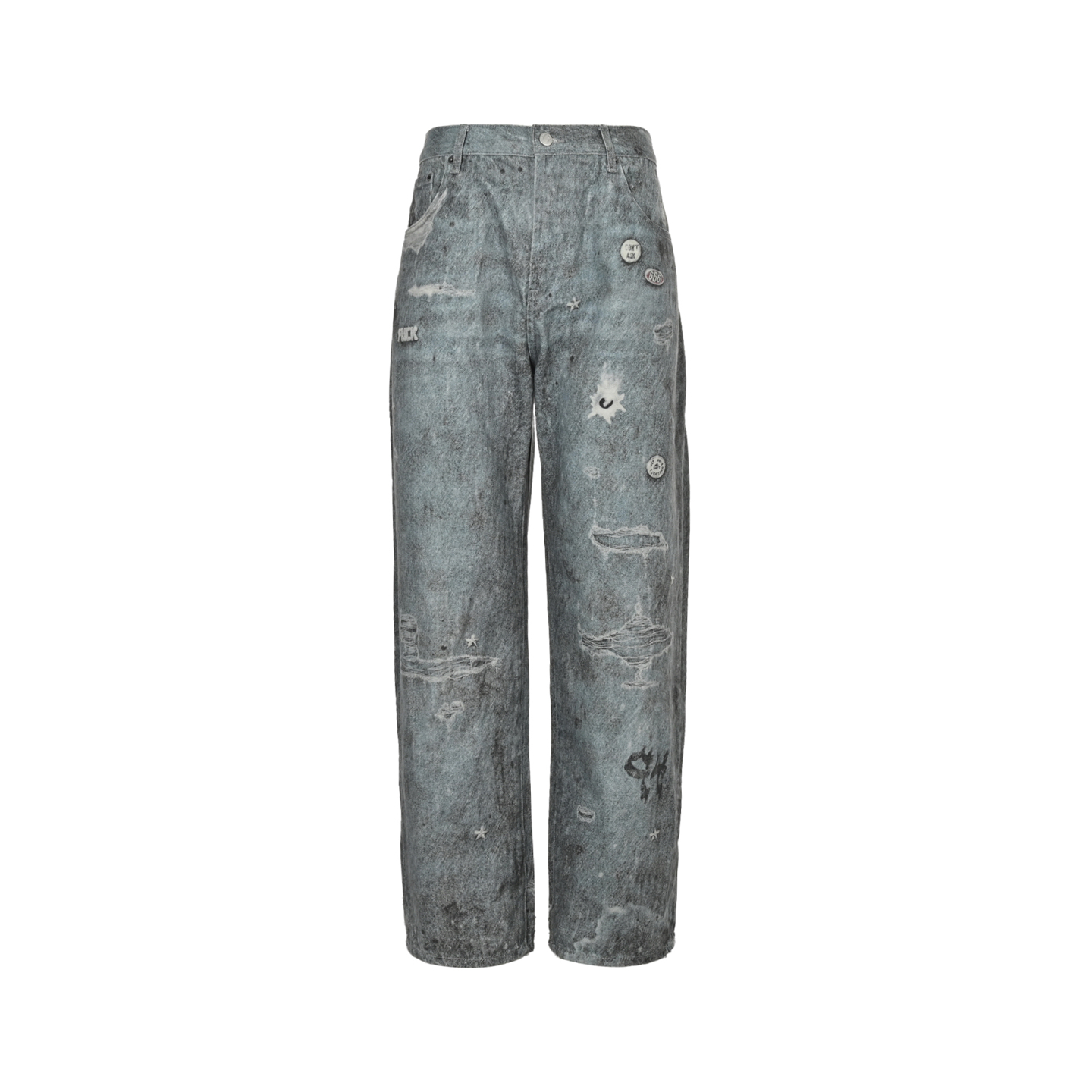 Supreme & HJR 艺术家联名错视涂鸦印花牛仔裤