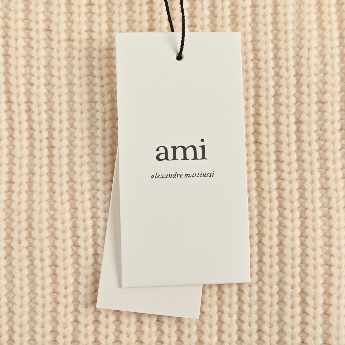 Ami 24Fw 下摆红边爱心字母羊毛开衫外套