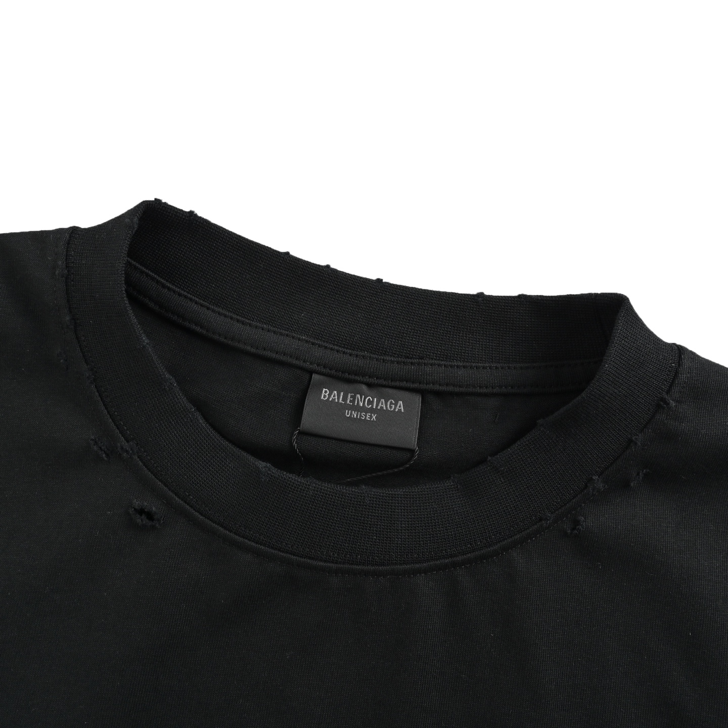 Balenciaga/巴黎世家 25ss logo溶解磨破短袖