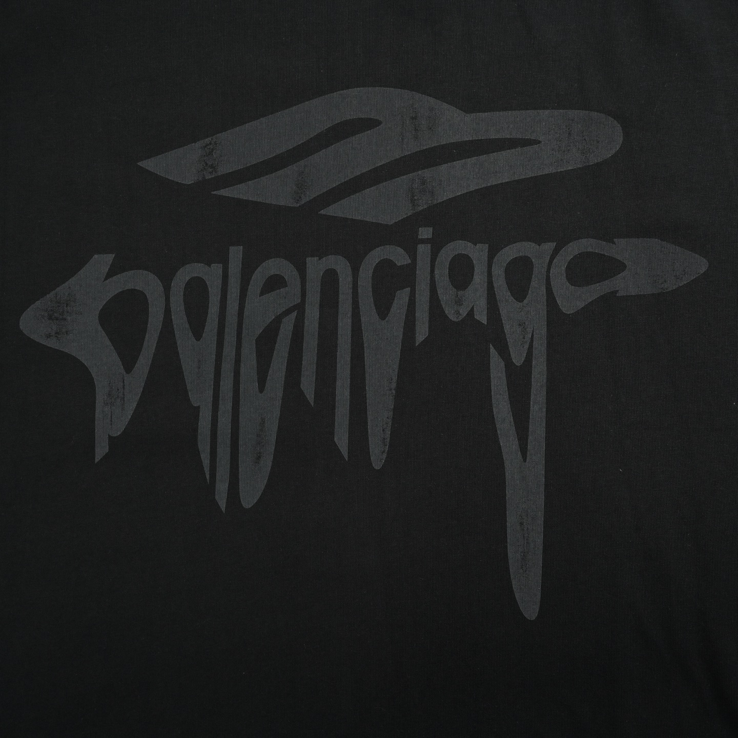 Balenciaga/巴黎世家 25ss logo溶解磨破短袖