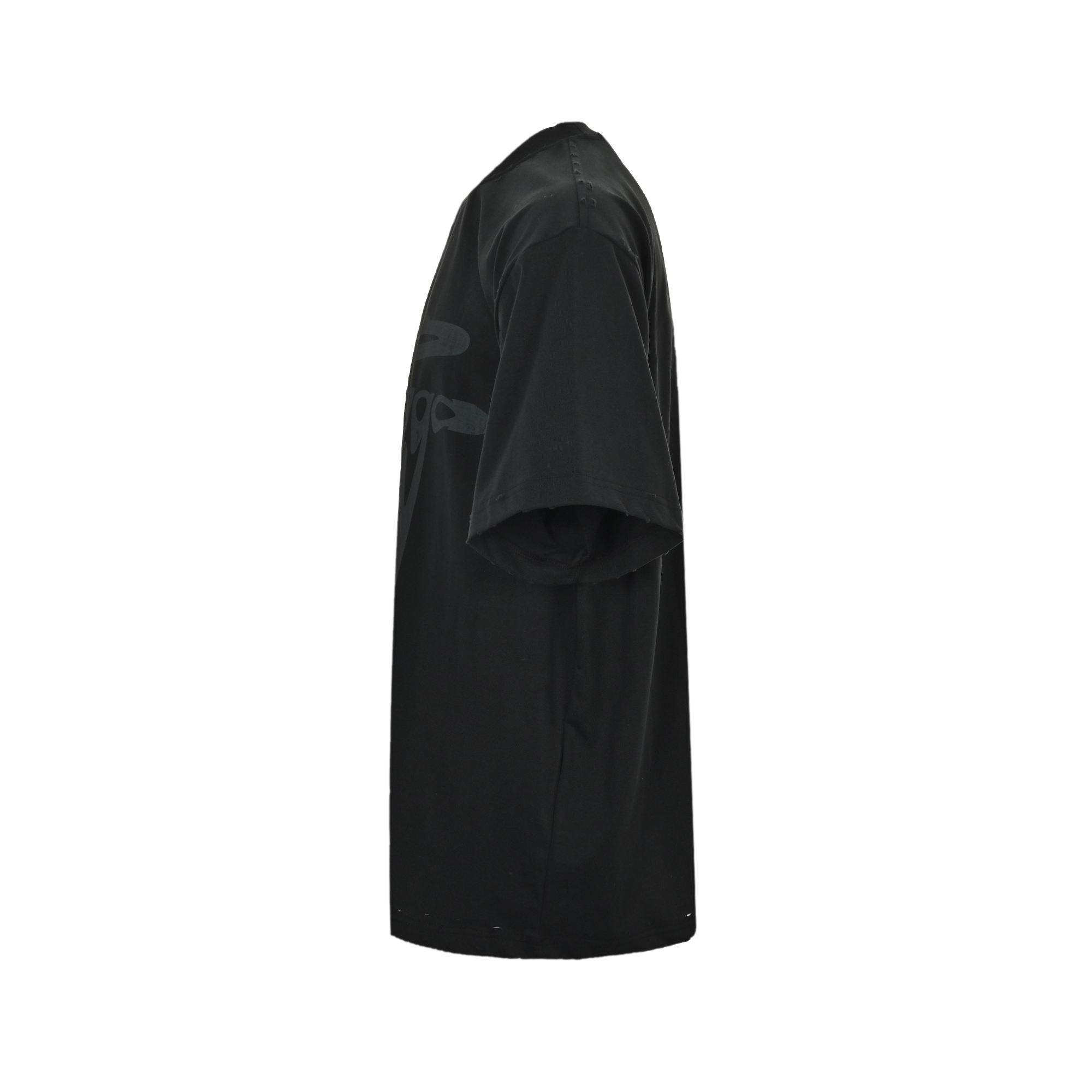 Balenciaga/巴黎世家 25ss logo溶解磨破短袖