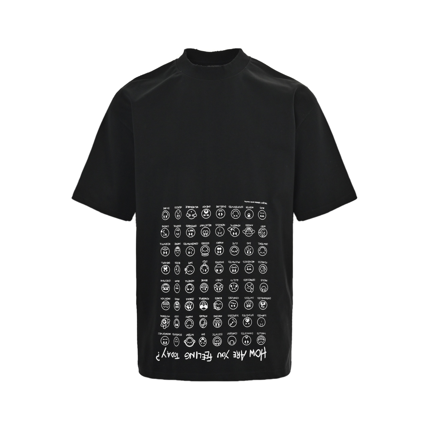 Balenciaga/巴黎世家 25ss 表情包印花短袖 米白色黑色