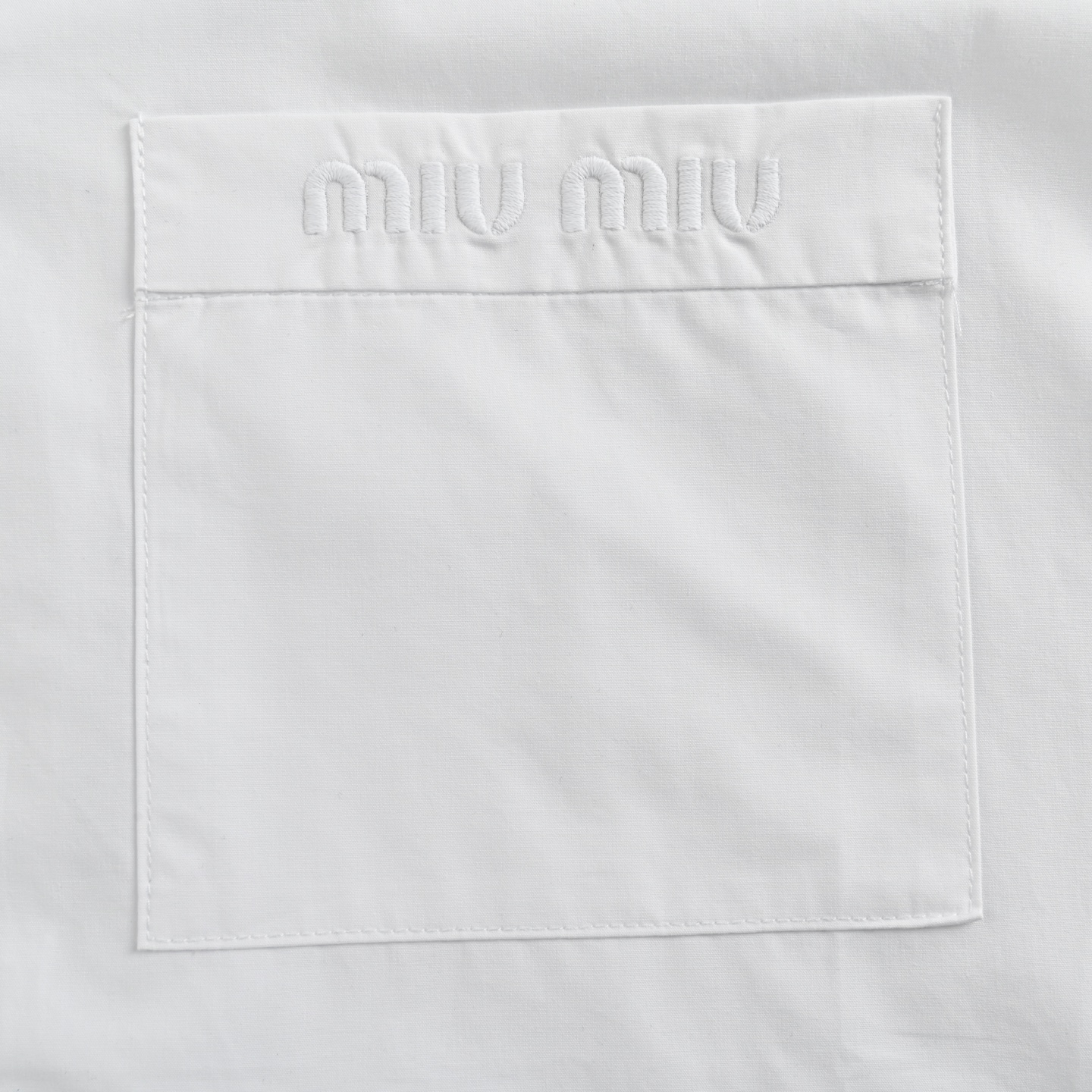 Miu Miu/缪缪 24Fw 府绸口袋翻领长袖衬衫