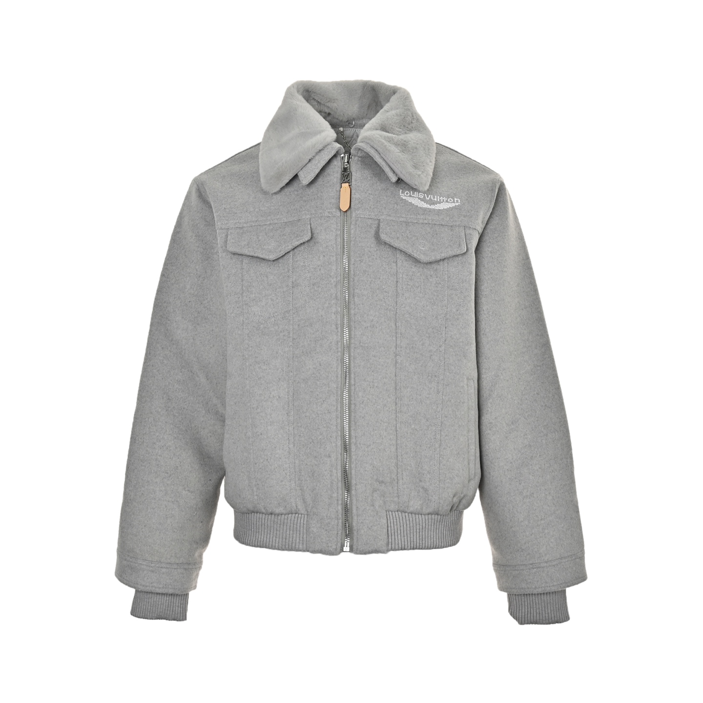 Louis Vuitton/路易威登 LV 24Fw毛领拼接羊毛棉服外套