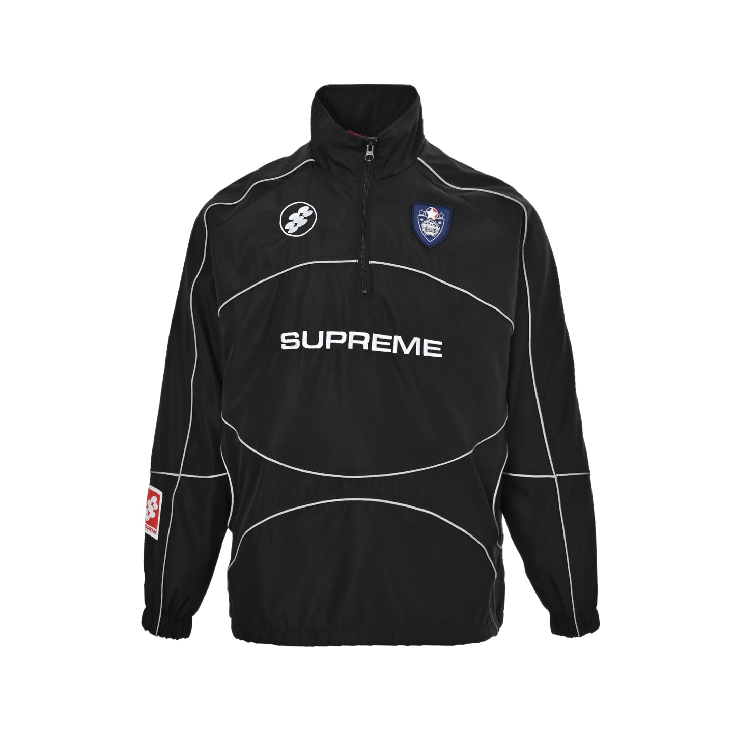 Supreme 24Fw 3M反光条半拉链套头夹克外套