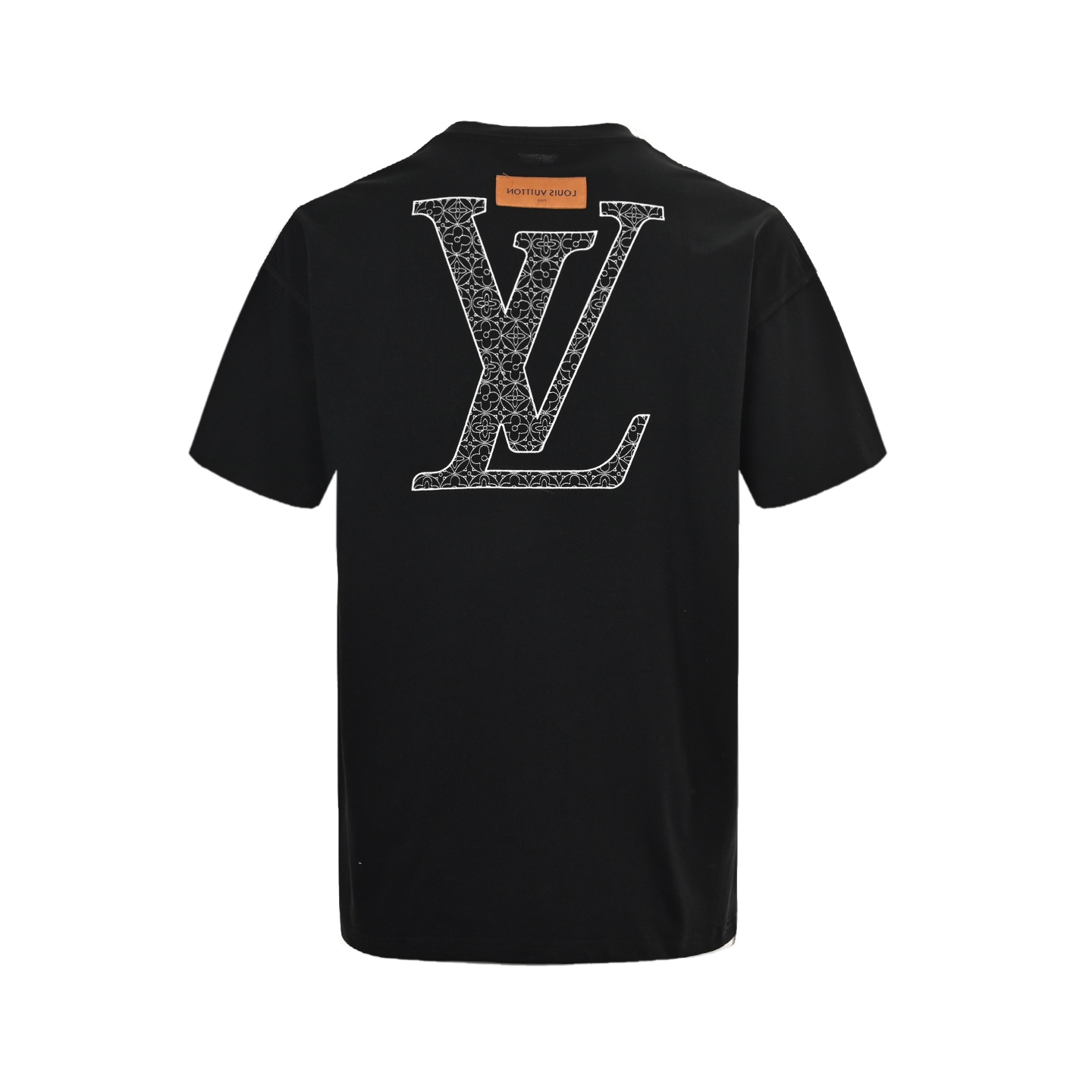 Louis Vuitton/路易威登 老花刺绣logo短袖 黑色 白色