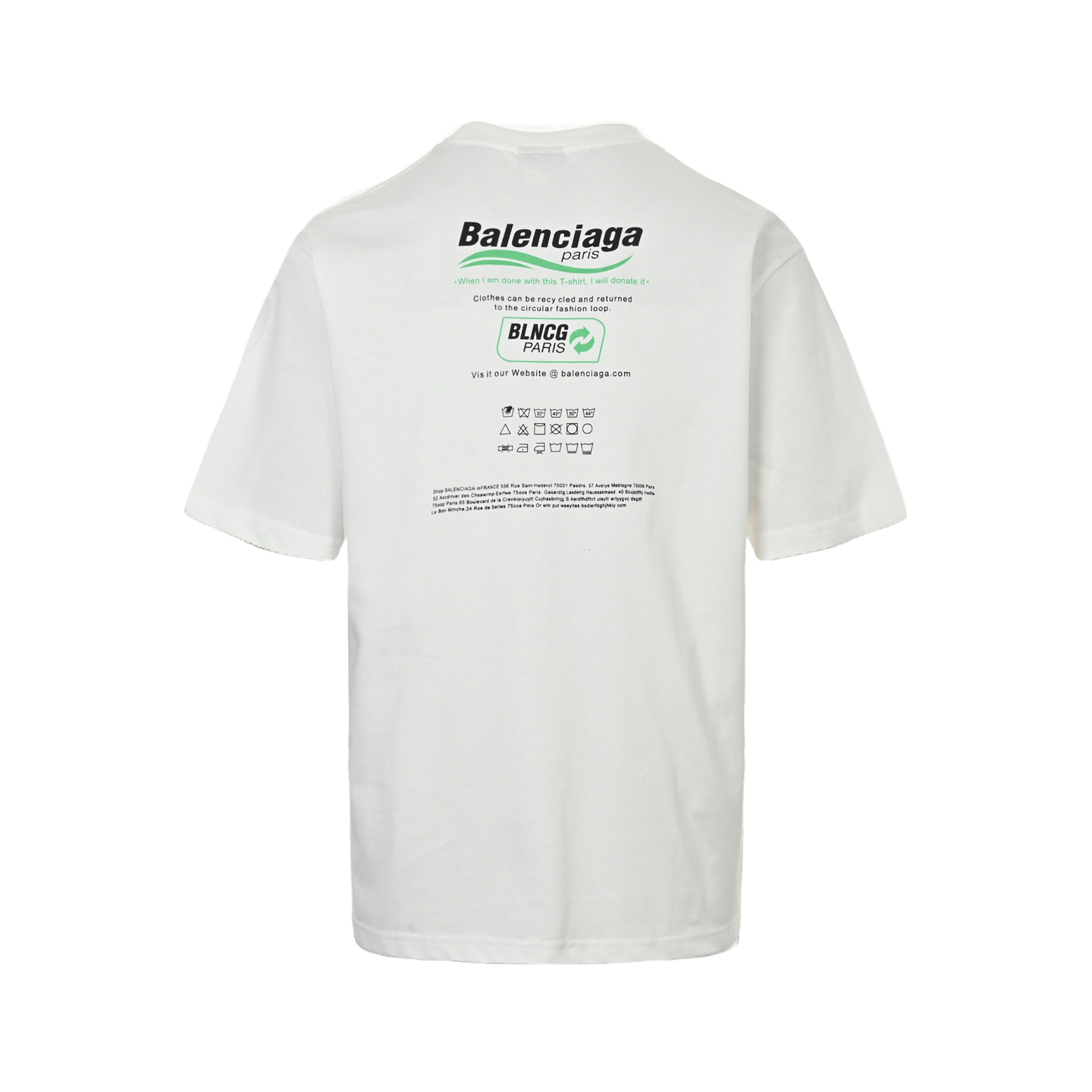 Balenciaga/巴黎世家 环保限定印花短袖 白色