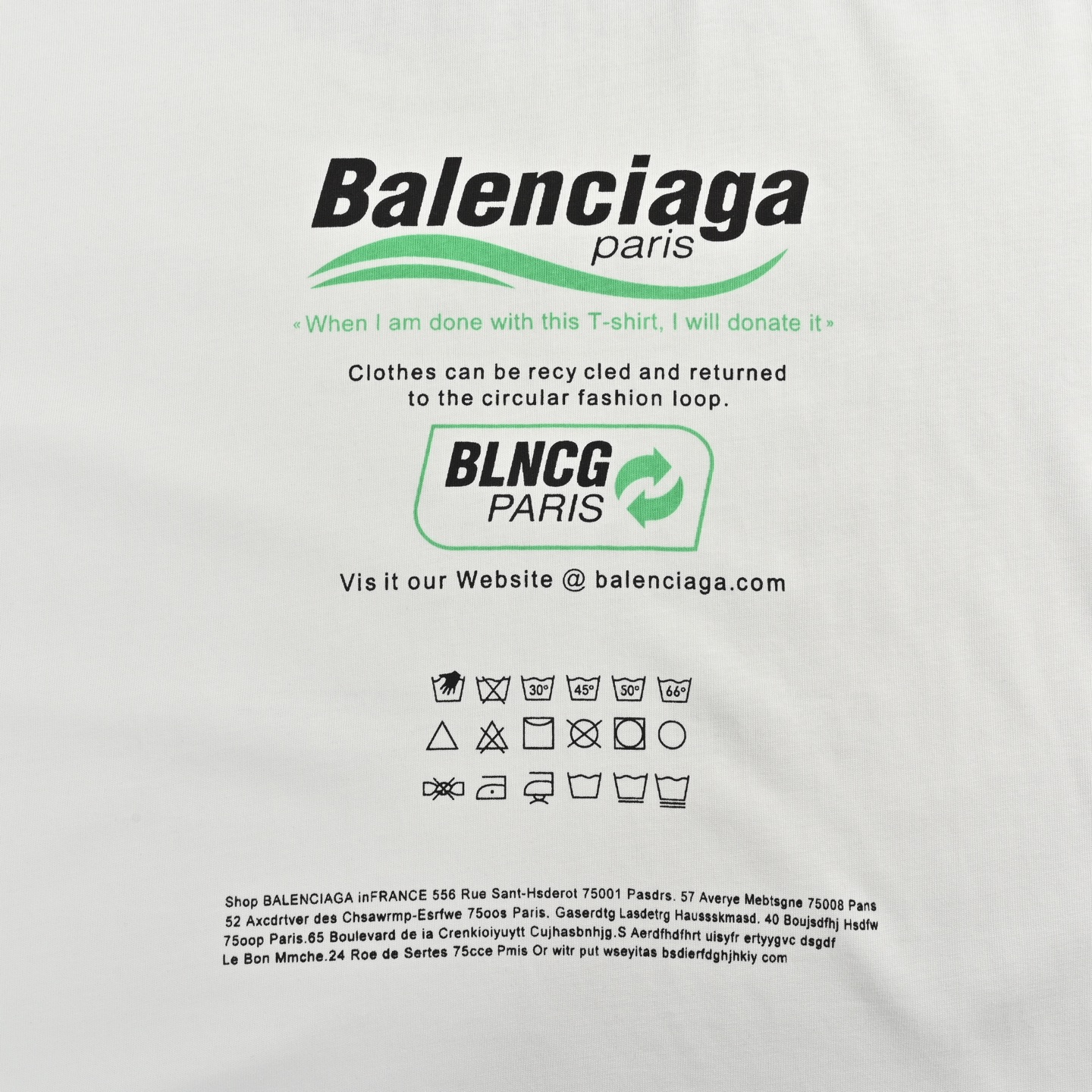 Balenciaga/巴黎世家 环保限定印花短袖 白色