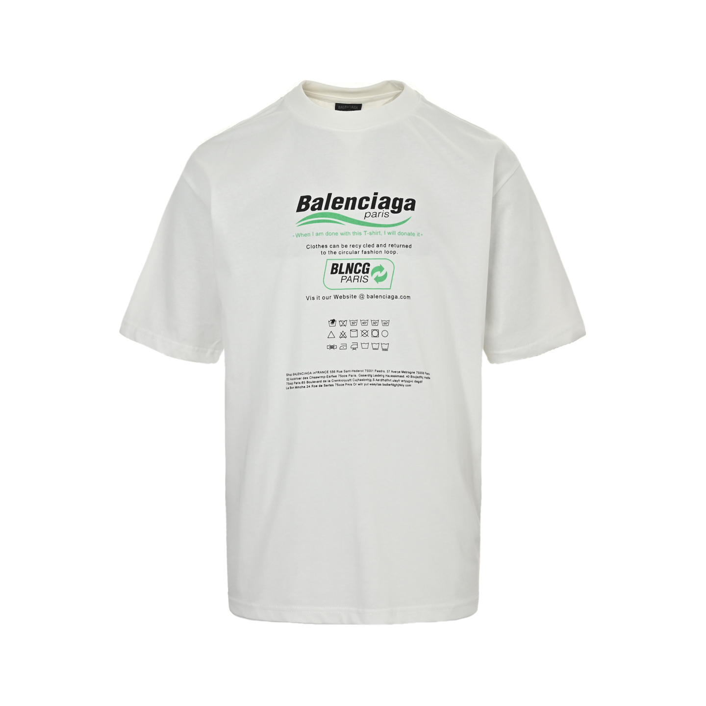 Balenciaga/巴黎世家 环保限定印花短袖 白色