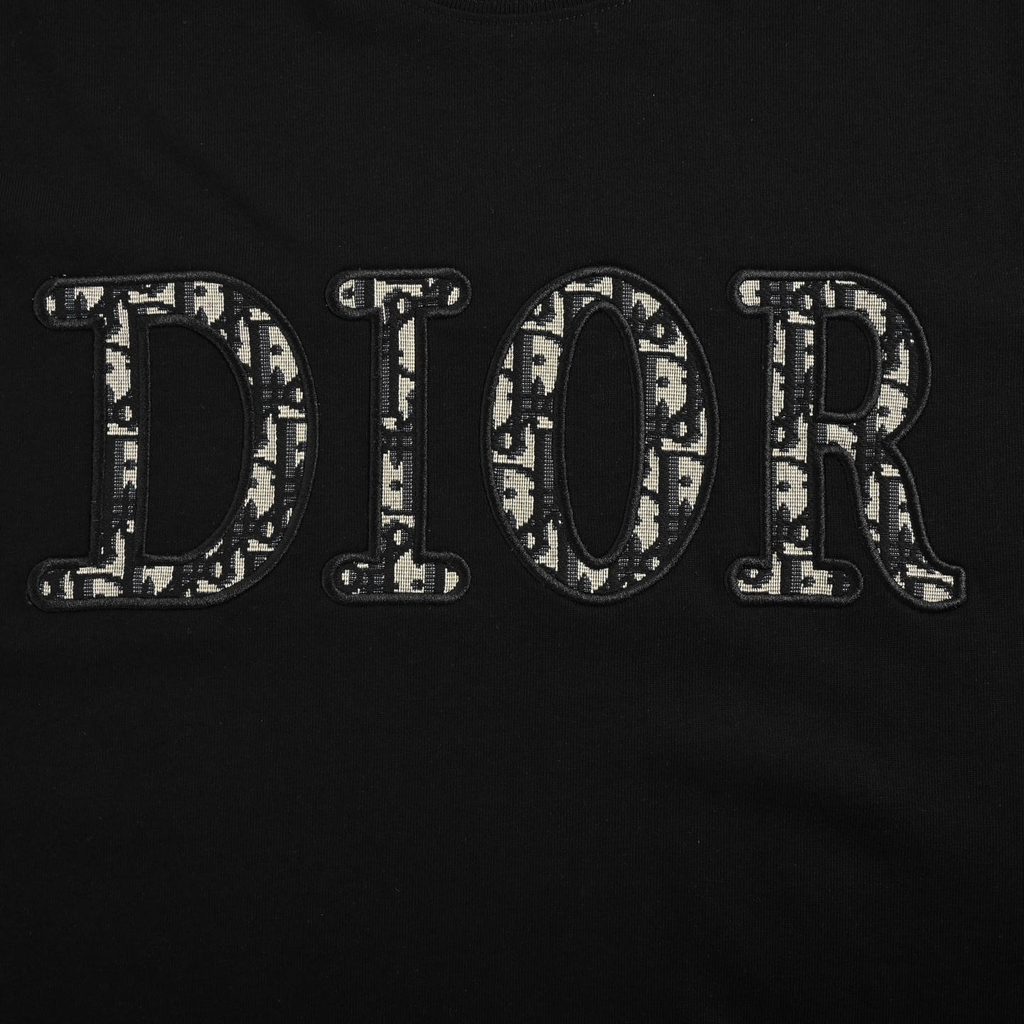 Dior/迪奥 老花贴布绣字母短袖 定制定染双纱紧密度面料