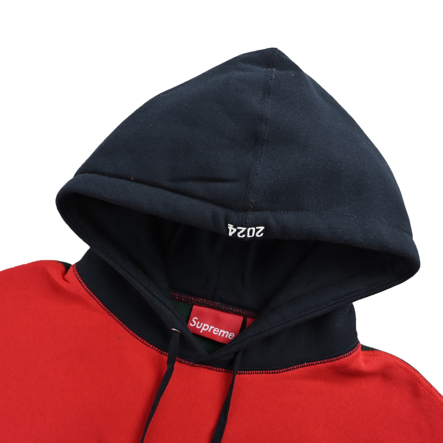 Supreme Boxlogo刺绣连帽卫衣 面料460克 高克重 面布质感强 韧性好 衣服收针处都有打套结