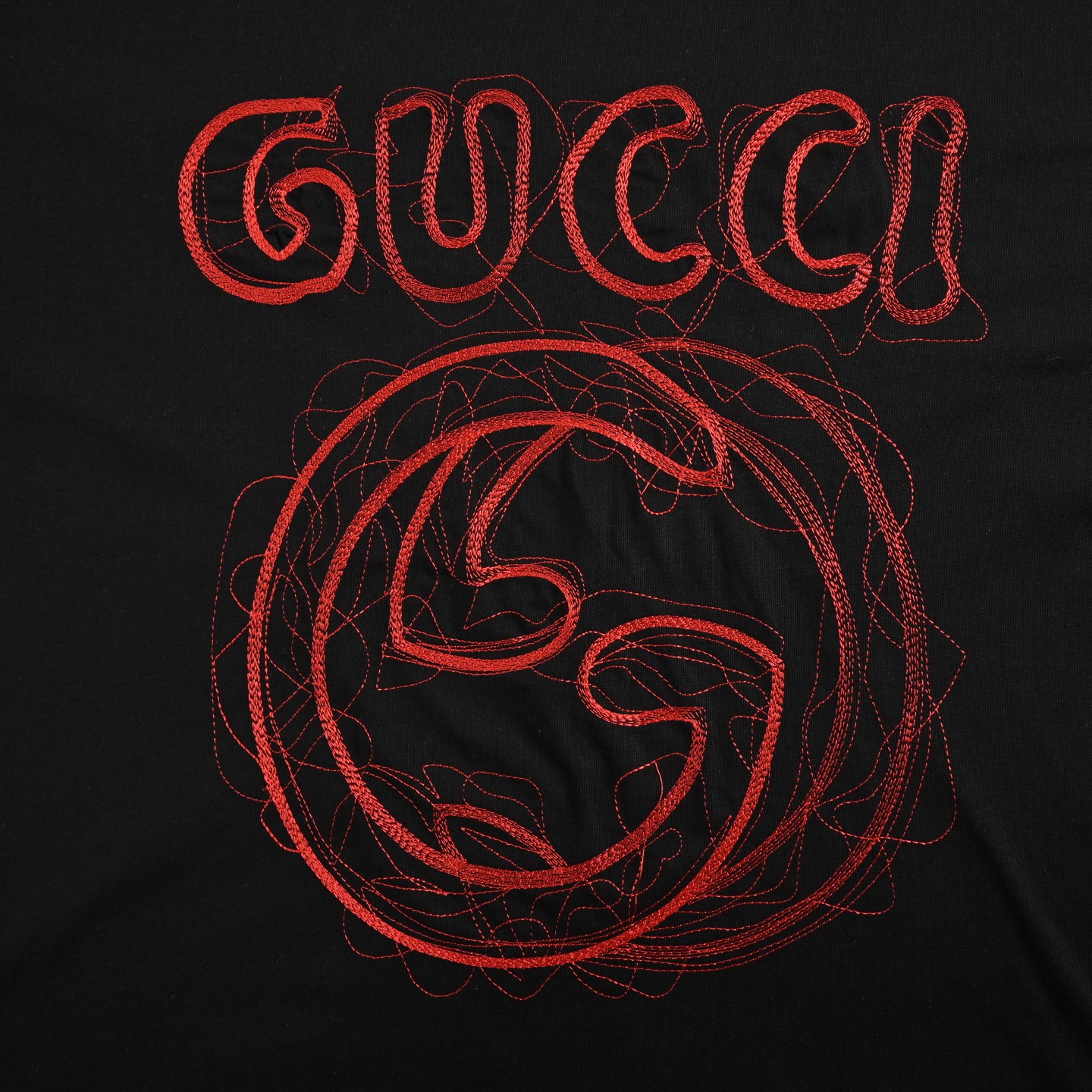 Gucci/古驰 24ss 线条刺绣字母logo短袖
