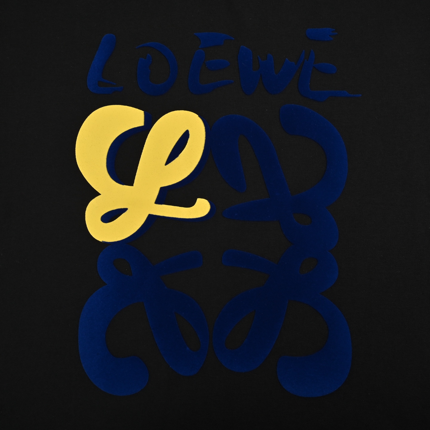 Loewe/罗意威 25ss 涂鸦彩绘植绒印花短袖