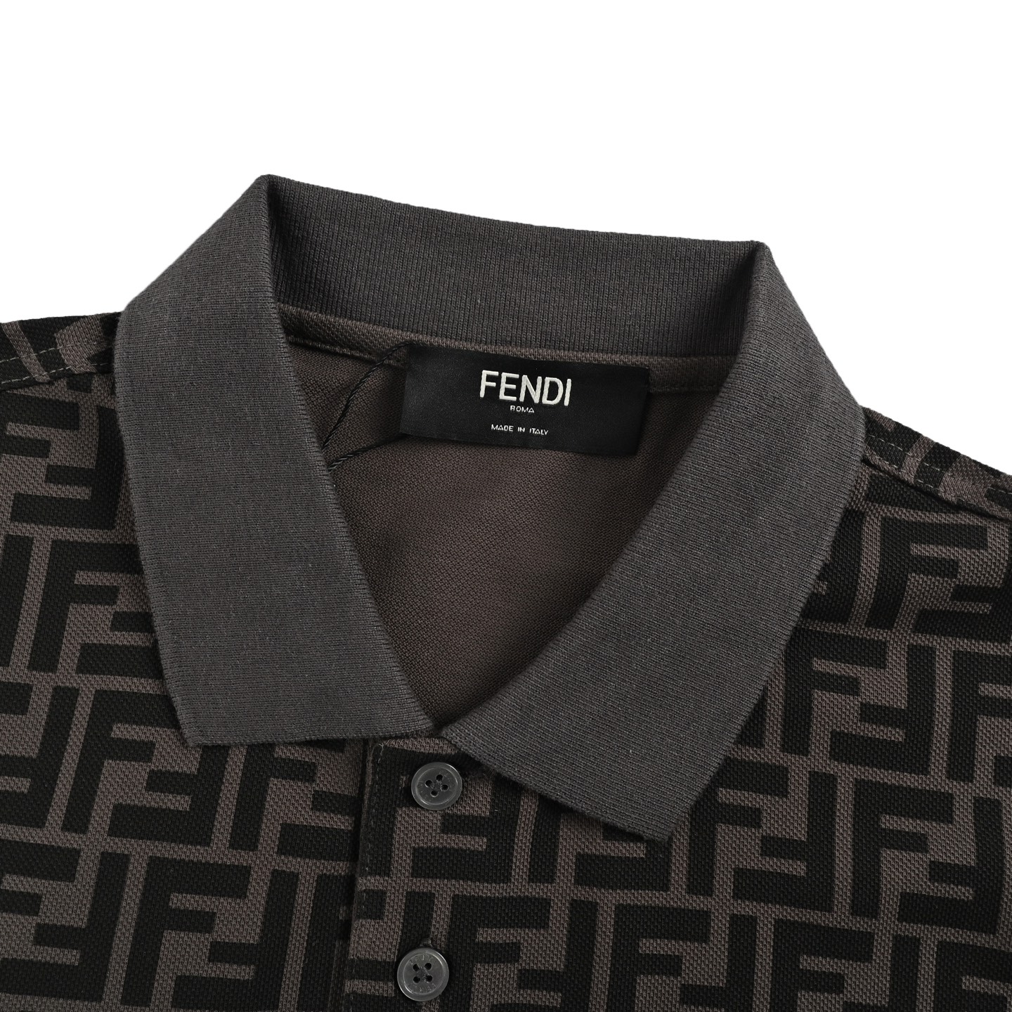 Fendi/芬迪 双F满印Polo短袖 经典爆款系列 胸口工艺刺绣logo图案