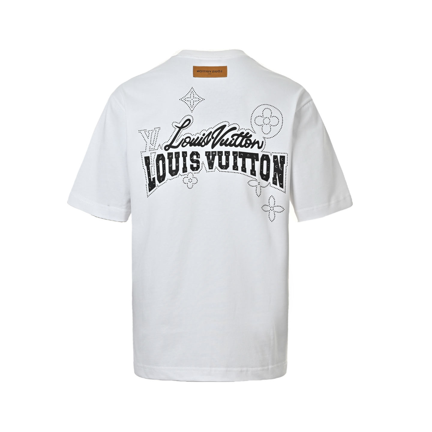 Louis Vuitton/路易威登 压胶字母烫钻短袖 路易威登LOGO标识圆领短袖