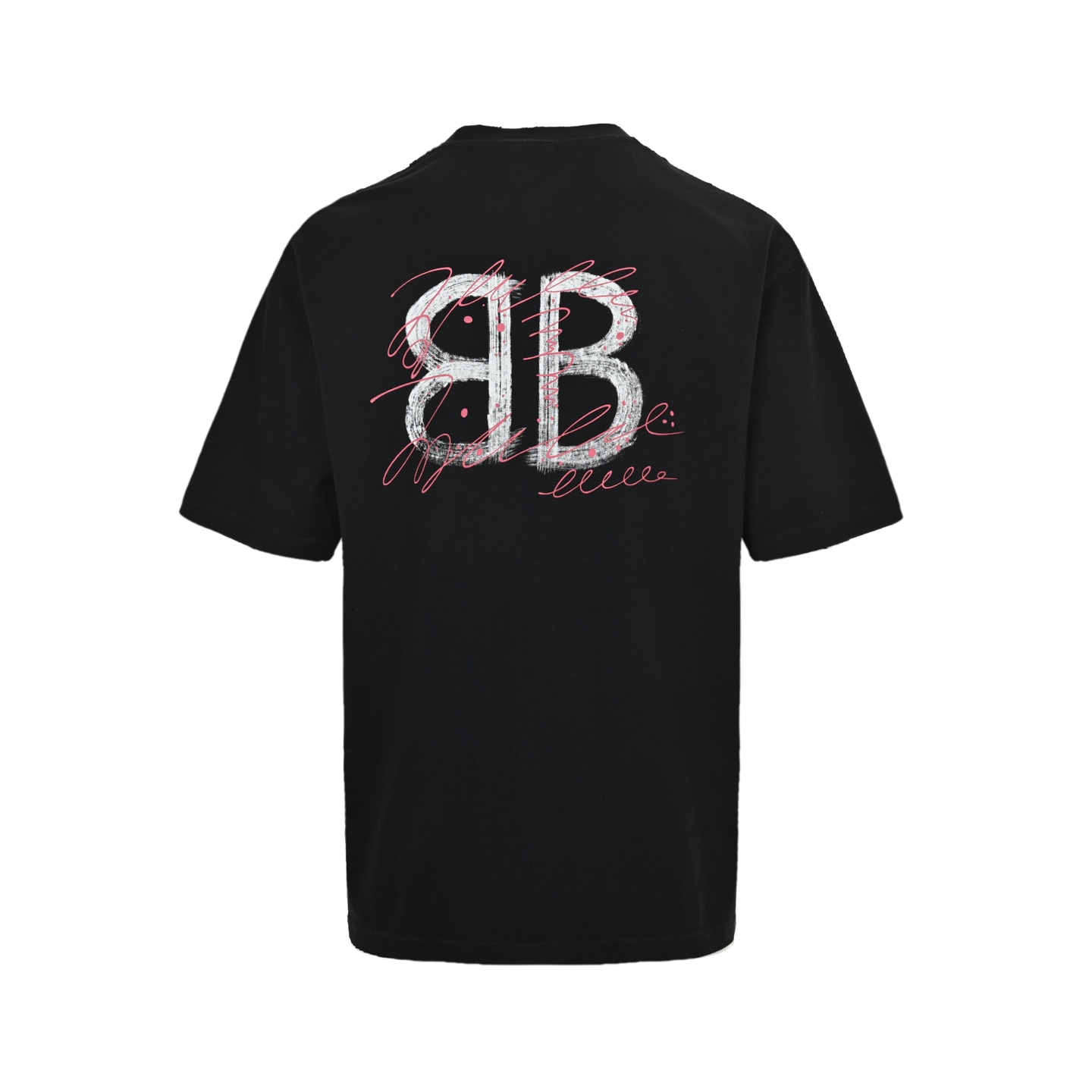 Balenciaga/巴黎世家 25ss 字母双B手绘水洗破洞短袖