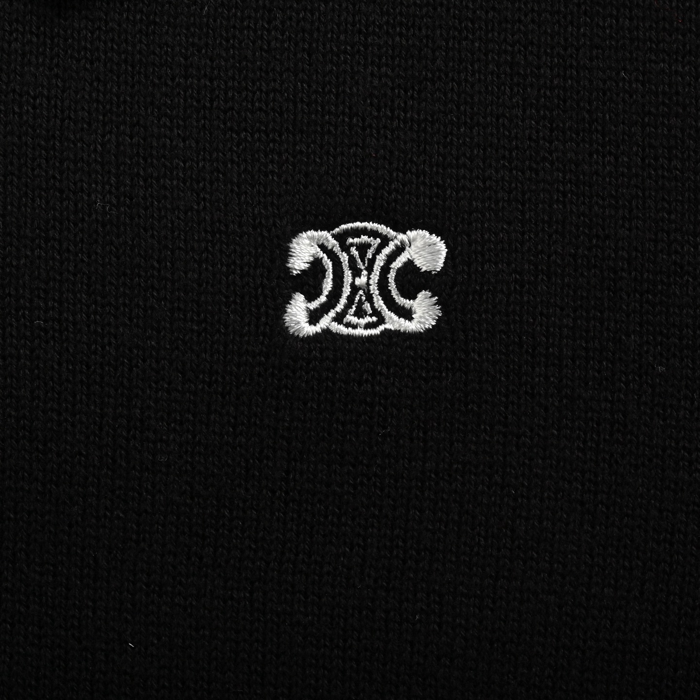 Celine/赛琳 凯旋门刺绣Polo针织短袖 定织臻密七针毛织