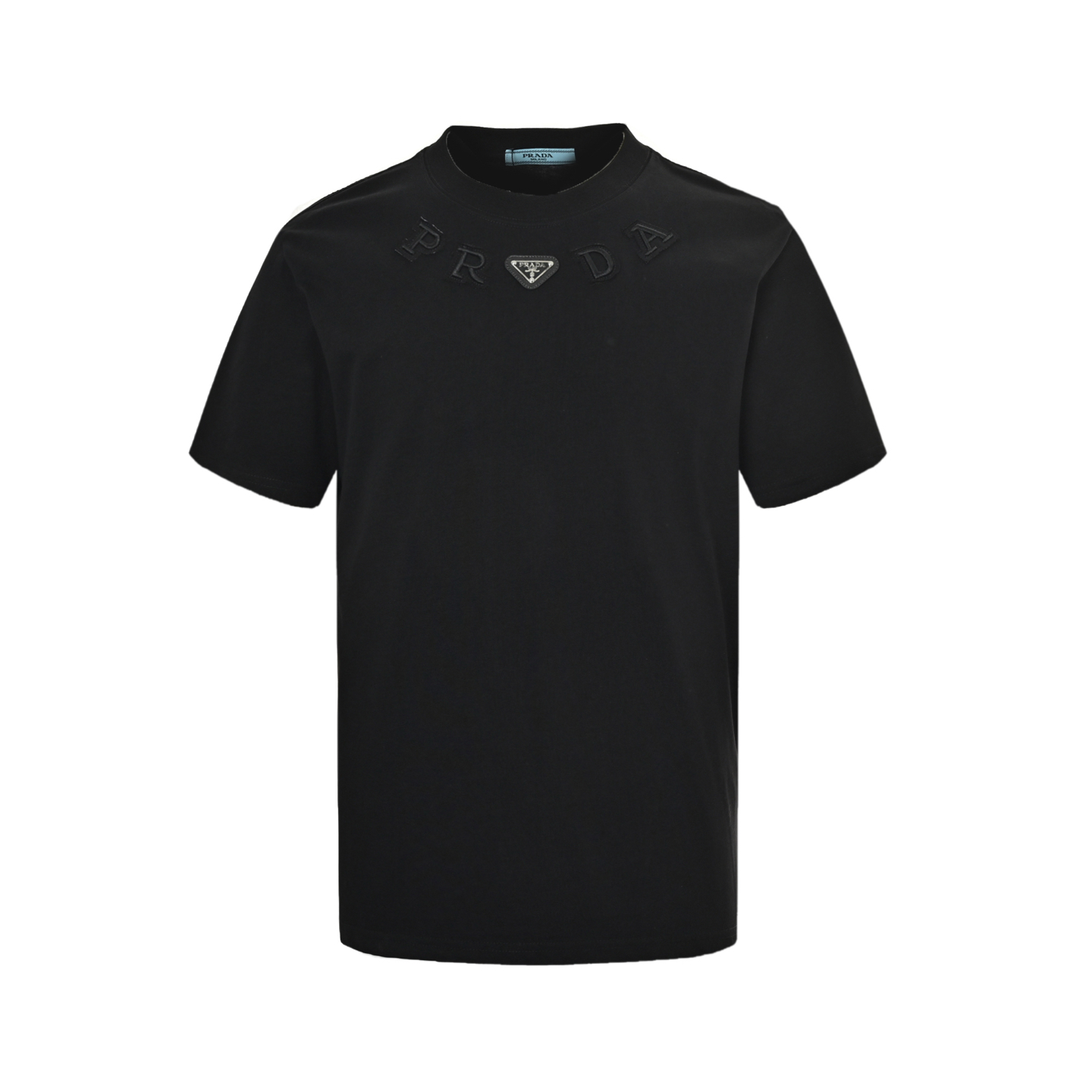 Prada/普拉达 25ss 领口字母刺绣三角标短袖