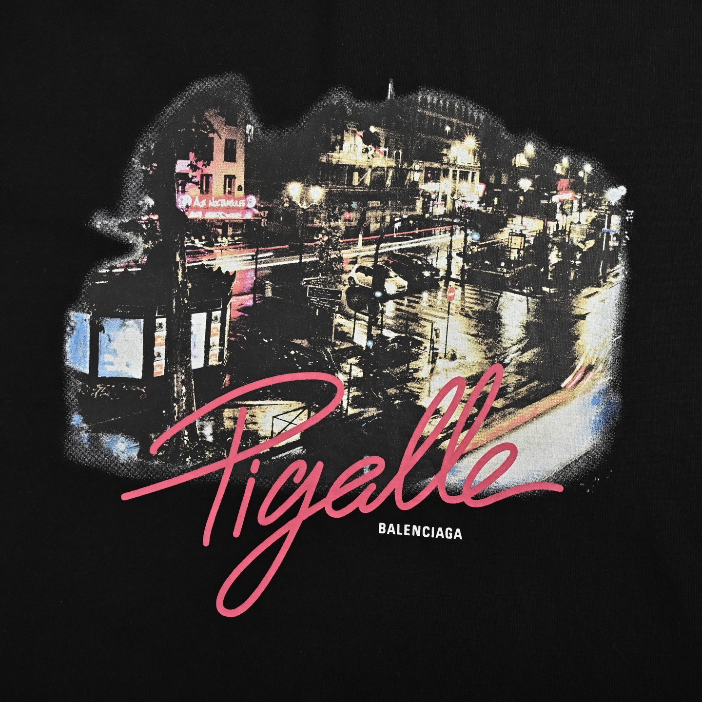 Balenciaga/巴黎世家 25ss 夜景印花短袖 水洗黑-Chinese UA Cheap High Quatity Brand Clothes Bags handbags Sneakers wholesale wholesaler seller from China Factory suppliers Fashion Clothing Shoes best Quality Beautiful Price Balenciaga/巴黎世家 25ss 夜景印花短袖 水洗黑