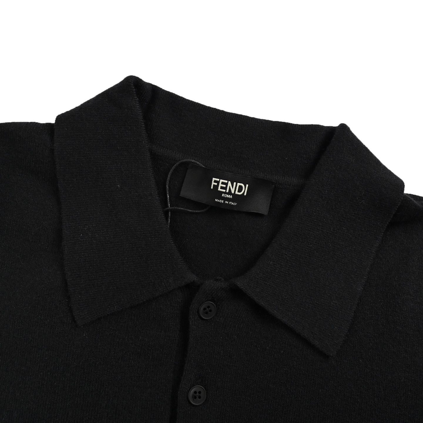 Fendi/芬迪 25ss FF浮雕压花针织Polo短袖 定织锦绒密毛织