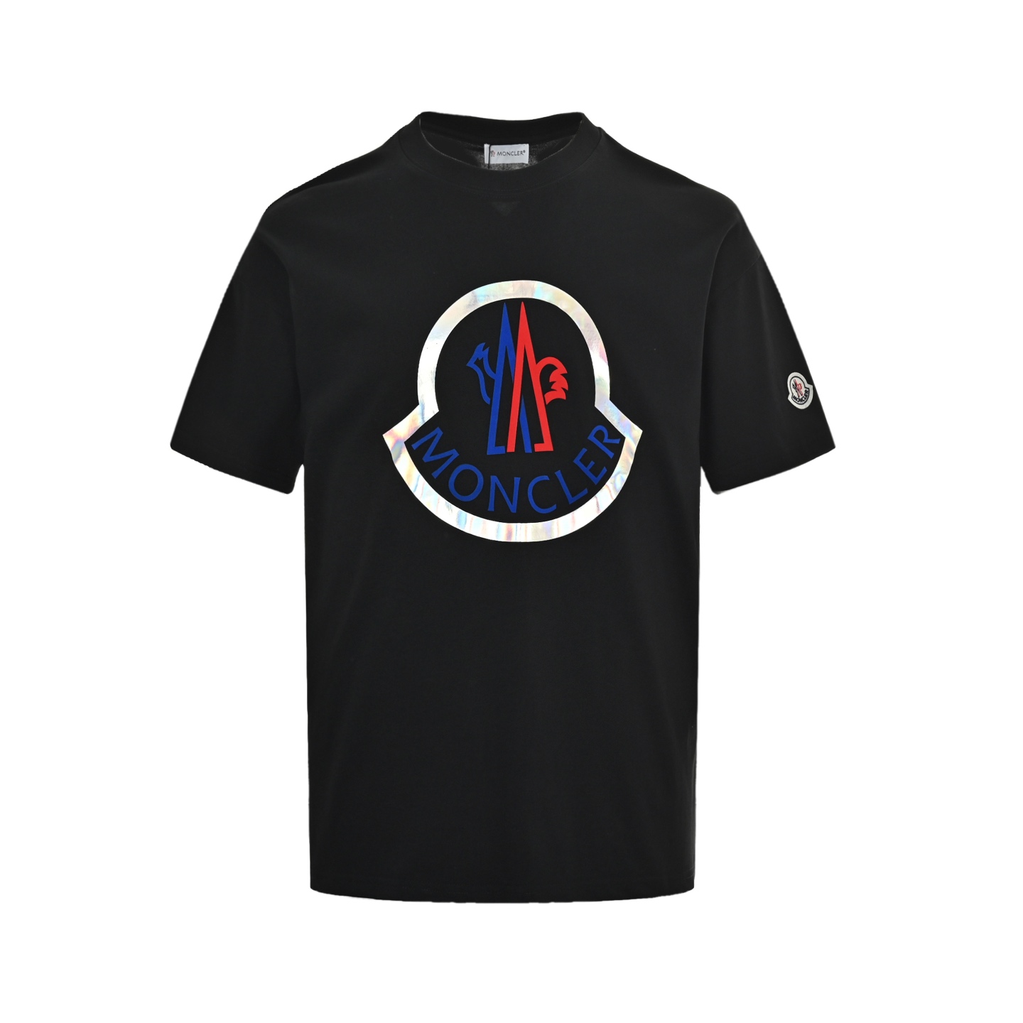 Moncler/蒙口 25ss 植绒logo镭射印花短袖