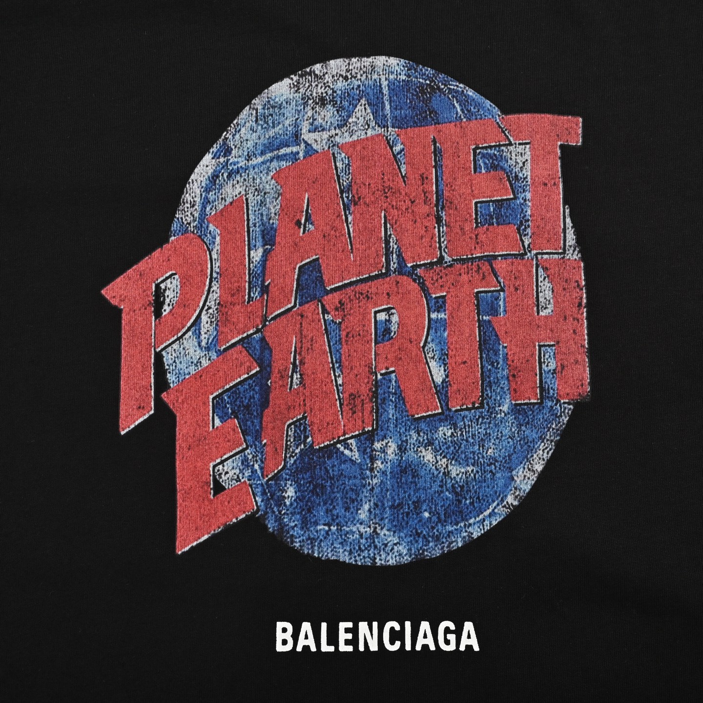 Balenciaga/巴黎世家 25ss 做旧地球印花短袖