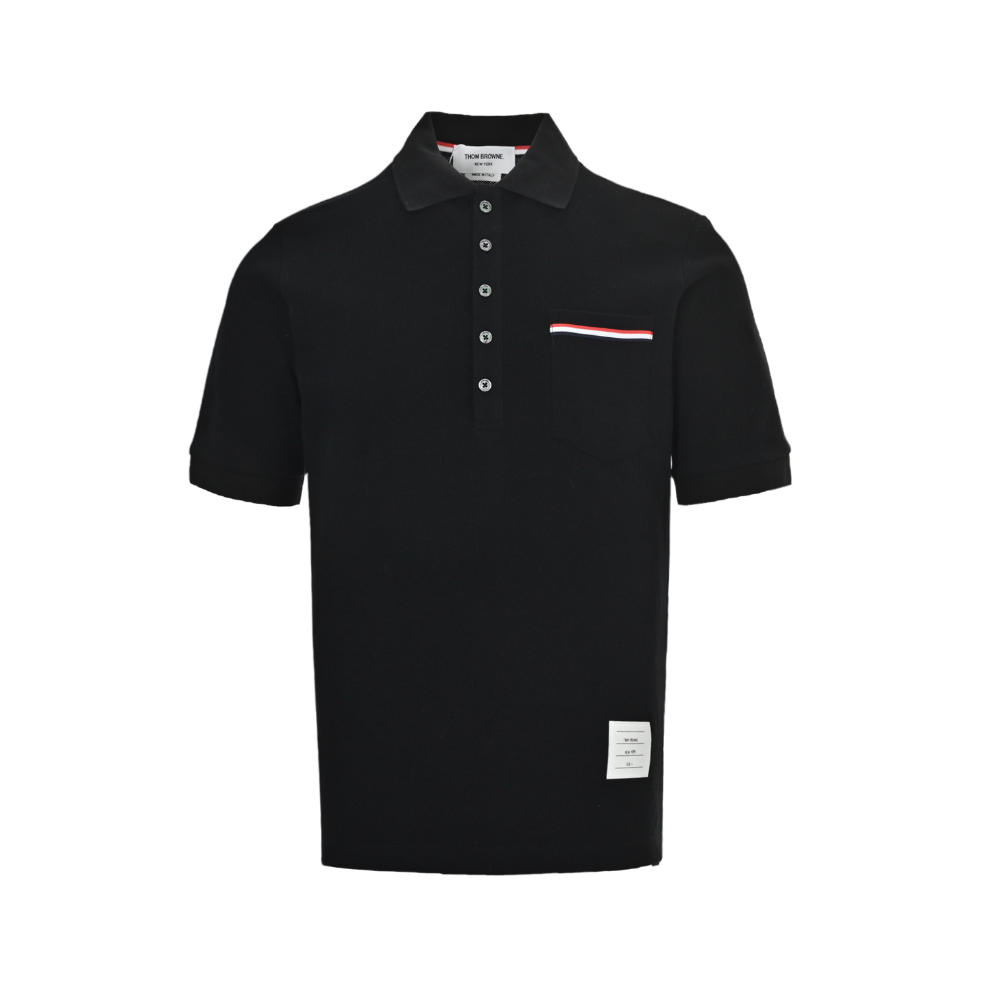 Thom Browne/汤姆布朗 经典口袋织带Polo短袖