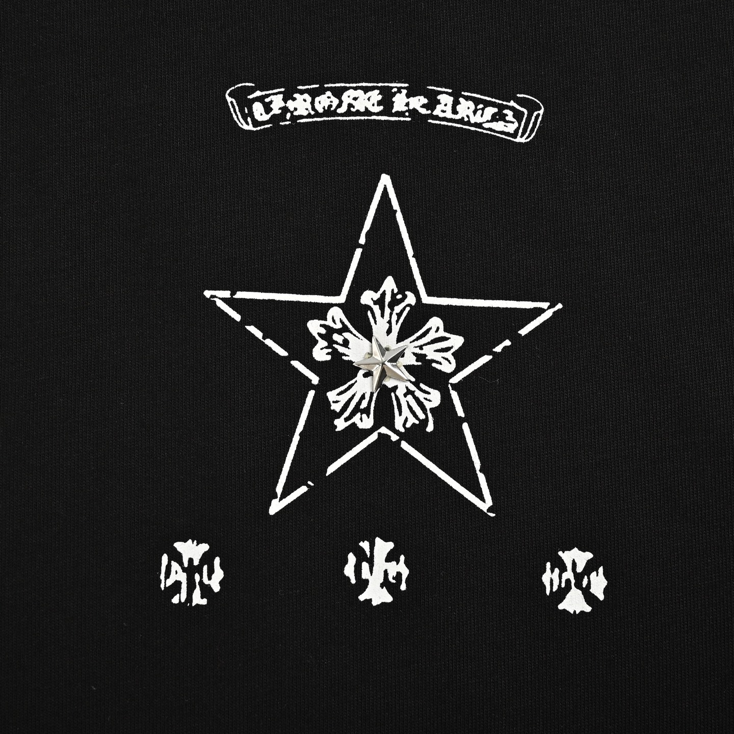 Chrome Hearts/克罗心 25ss 斑驳梵文星星印花短袖-Chinese UA Cheap High Quatity Brand Clothes Bags handbags Sneakers wholesale wholesaler seller from China Factory suppliers Fashion Clothing Shoes best Quality Beautiful Price Chrome Hearts/克罗心 25ss 斑驳梵文星星印花短袖