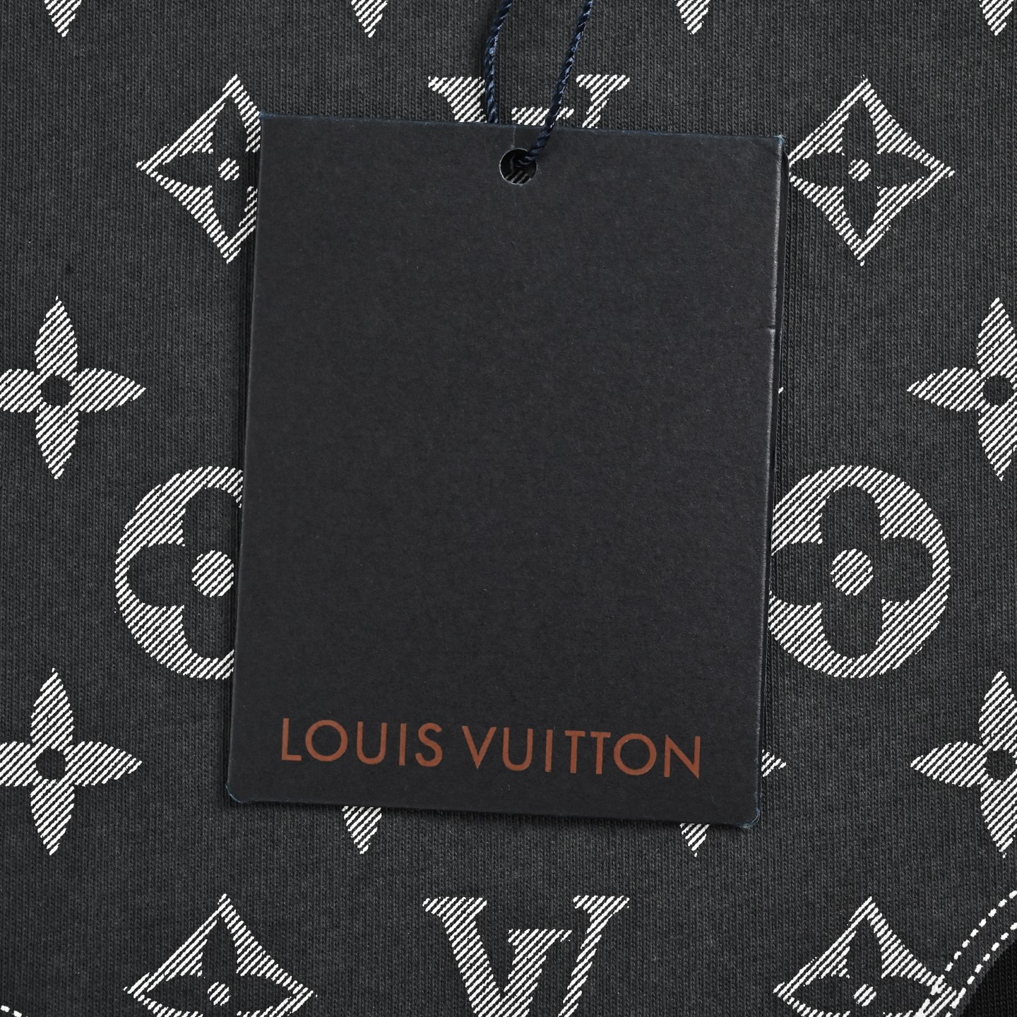 Louis Vuitton/路易威登 25ss 老花拼接印花短袖 夏季新款 老花牛仔贴布圆领短袖T恤 黑色 白色