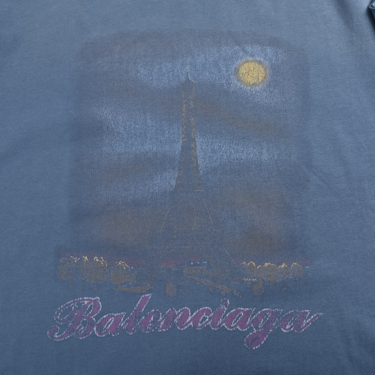 Balenciaga/巴黎世家 夜景铁塔印花短袖
