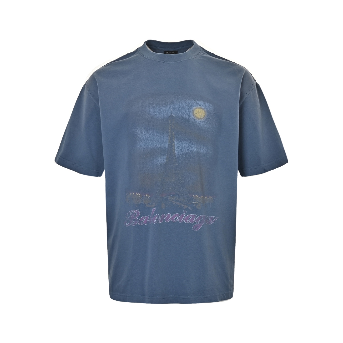 Balenciaga/巴黎世家 夜景铁塔印花短袖