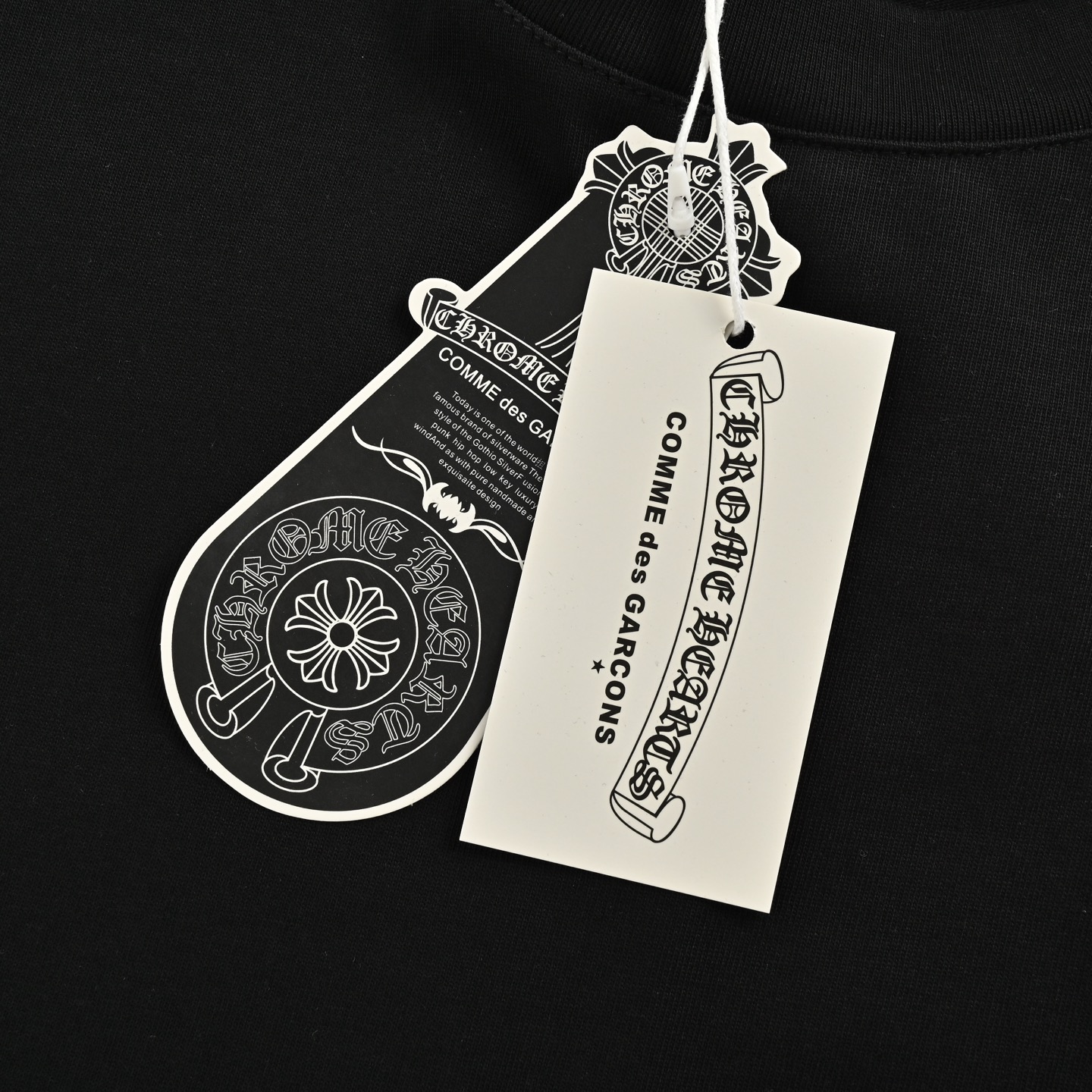 Chrome Hearts/克罗心 重工贴布马蹄十字架刺绣短袖 黑色 白色