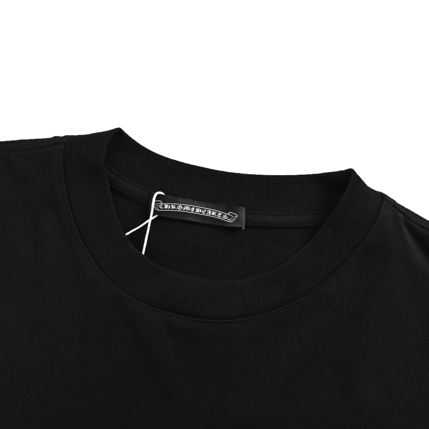 Chrome Hearts/克罗心 重工贴布马蹄十字架刺绣短袖 黑色 白色