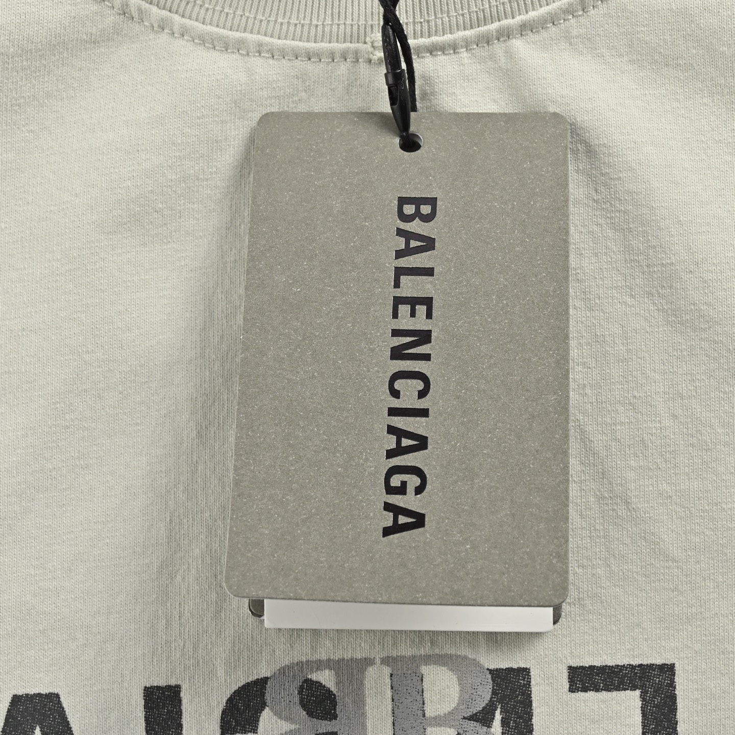 Balenciaga/巴黎世家 24ss 叠标透印反转字母印花水洗短袖浅灰色 水洗黑-Chinese UA Cheap High Quatity Brand Clothes Bags handbags Sneakers wholesale wholesaler seller from China Factory suppliers Fashion Clothing Shoes best Quality Beautiful Price Balenciaga/巴黎世家 24ss 叠标透印反转字母印花水洗短袖浅灰色 水洗黑