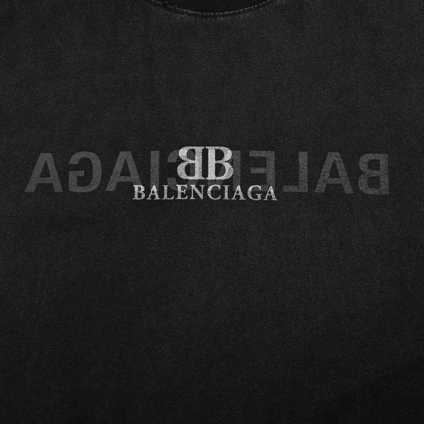Balenciaga/巴黎世家 24ss 叠标透印反转字母印花水洗短袖