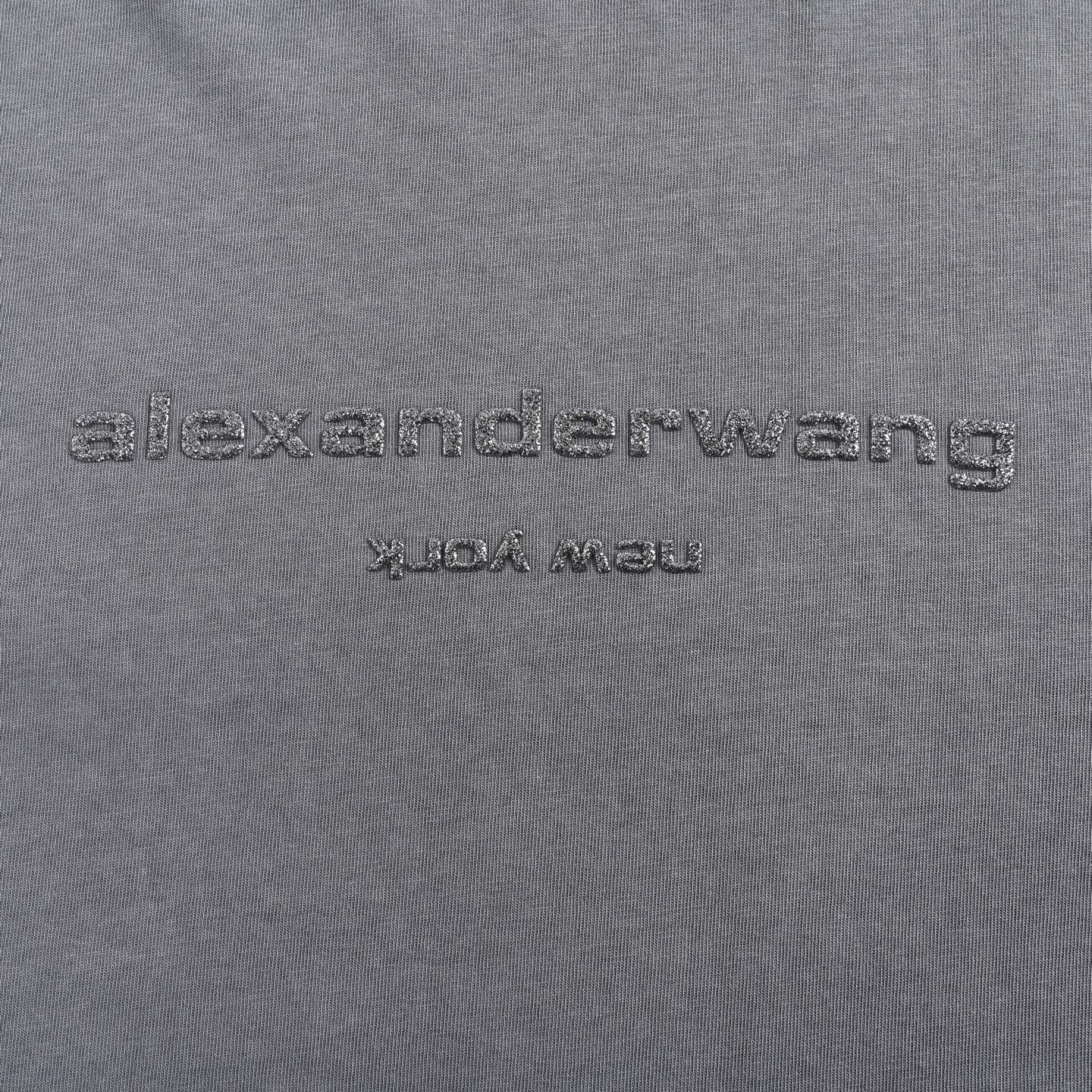 Alexander Wang/亚历山大王 25ss 闪粉字母logo短袖