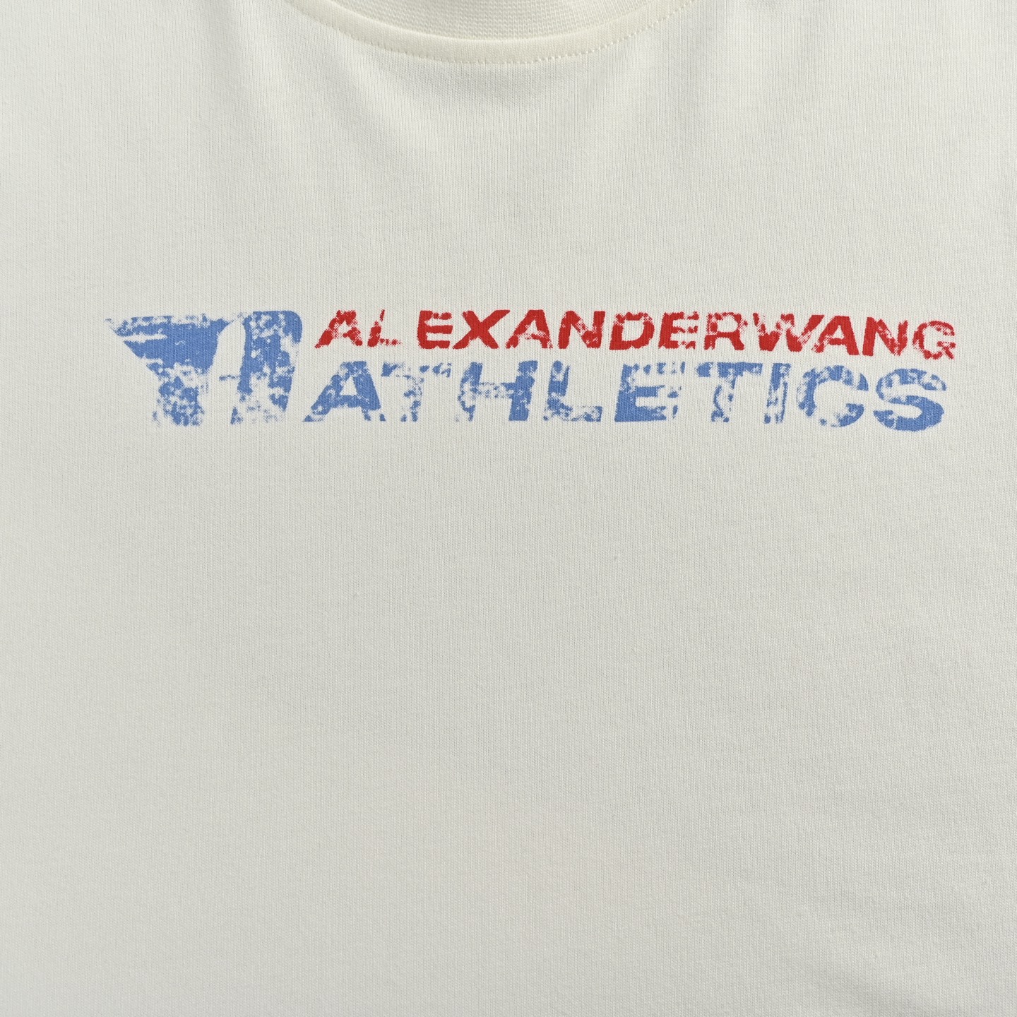 Alexander Wang/亚历山大王 25ss 做旧斑驳字母印花短袖