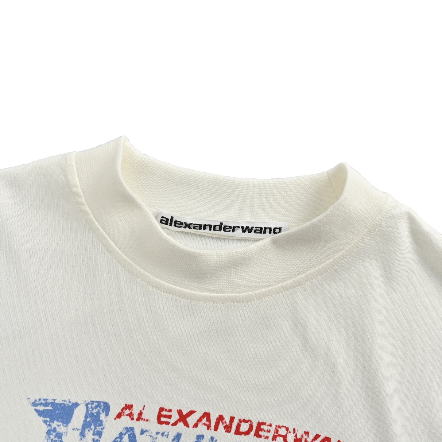 Alexander Wang/亚历山大王 25ss 做旧斑驳字母印花短袖